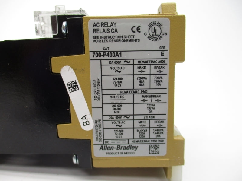 ALLEN BRADLEY 700-PT400A1 SER. E 10A 110/120V NSNP