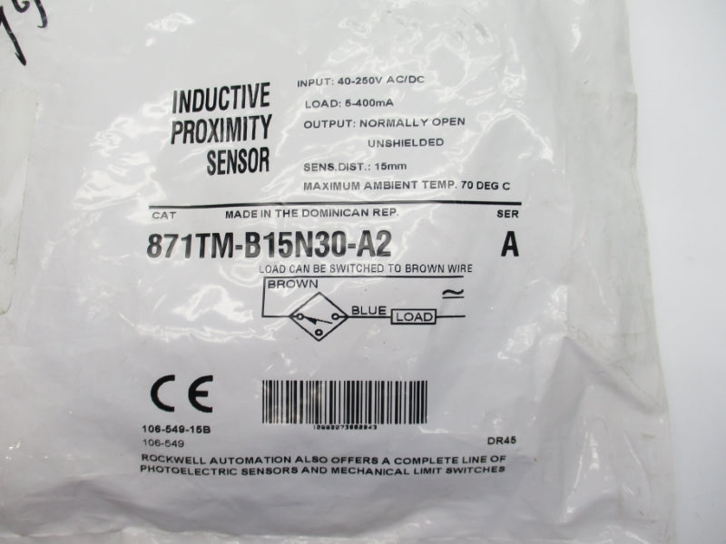 INDUSTRIAL SPARE PART 871TM-B15N30-A2 SER. A 40-250VAC/DC NSMP