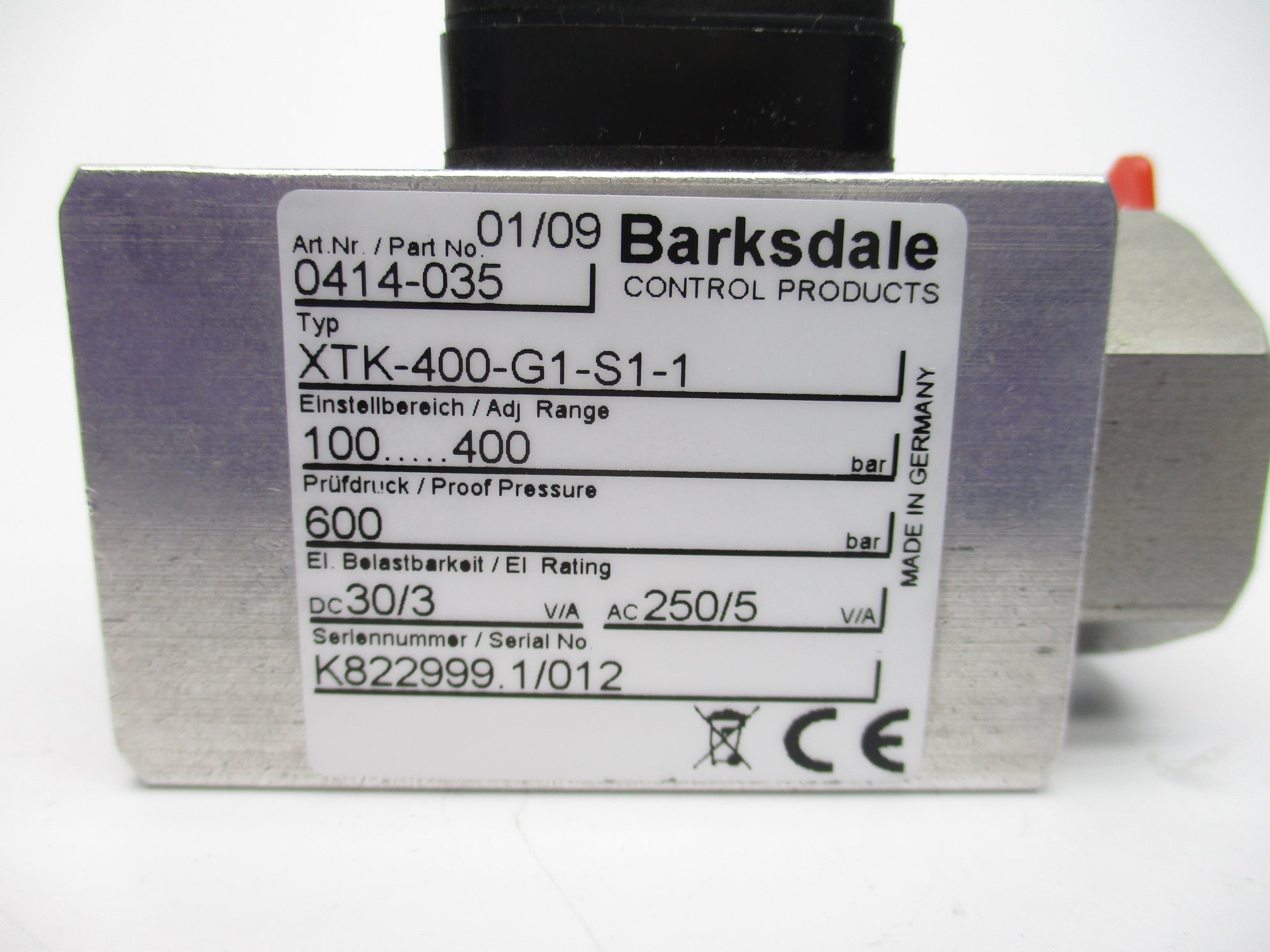BARKSDALE XTK-400-G1-S1-1 NSNP