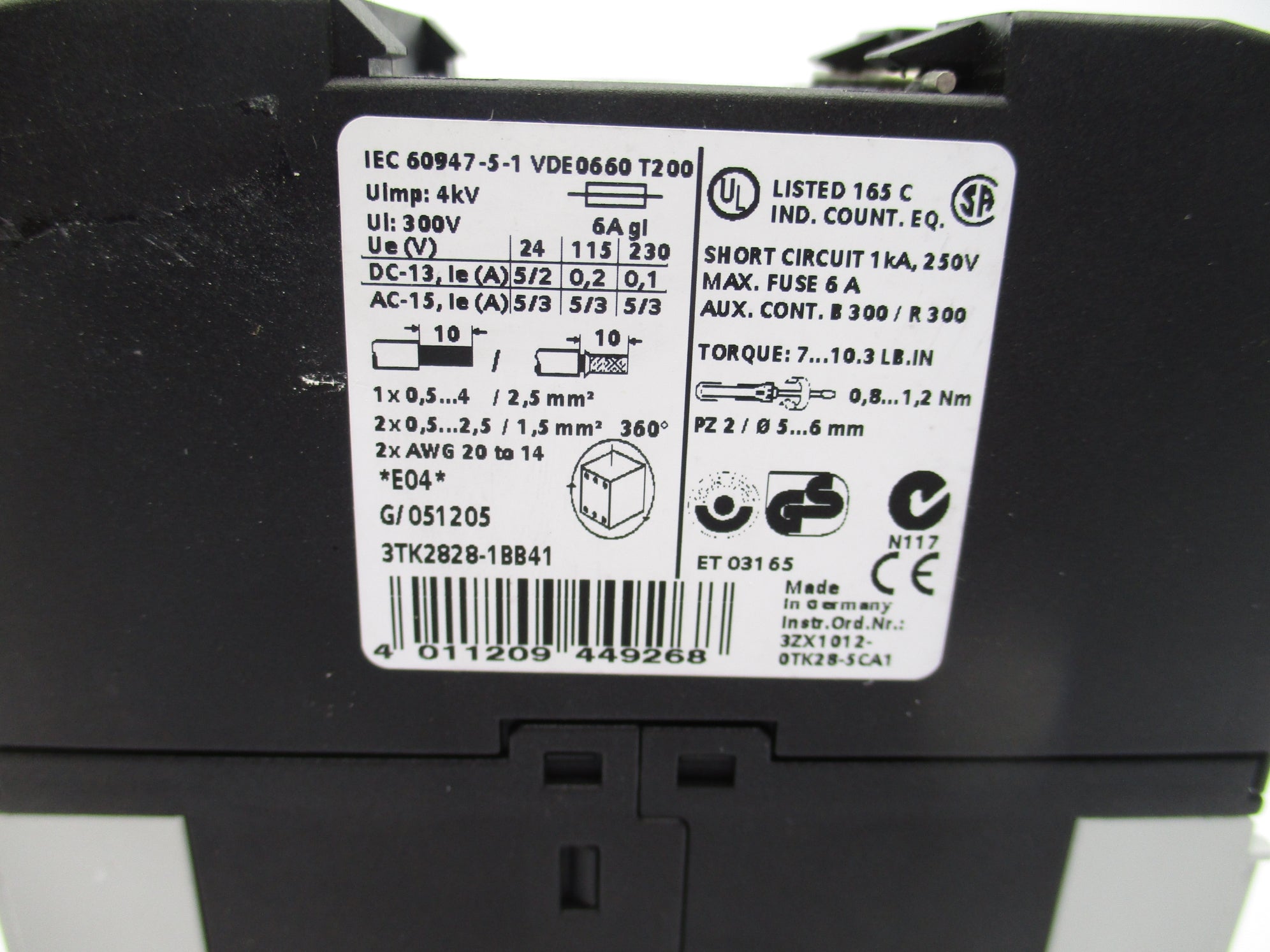 SIEMENS 3TK2828-1BB41 0.05-3S NSNP
