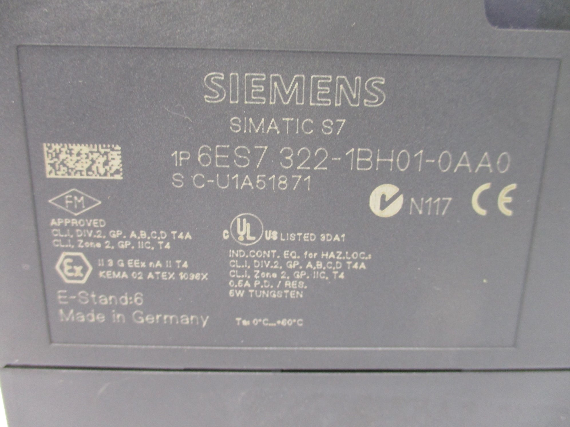 SIEMENS 6ES7322-1BH01-0AA0 (AS PICTURED) UNMP
