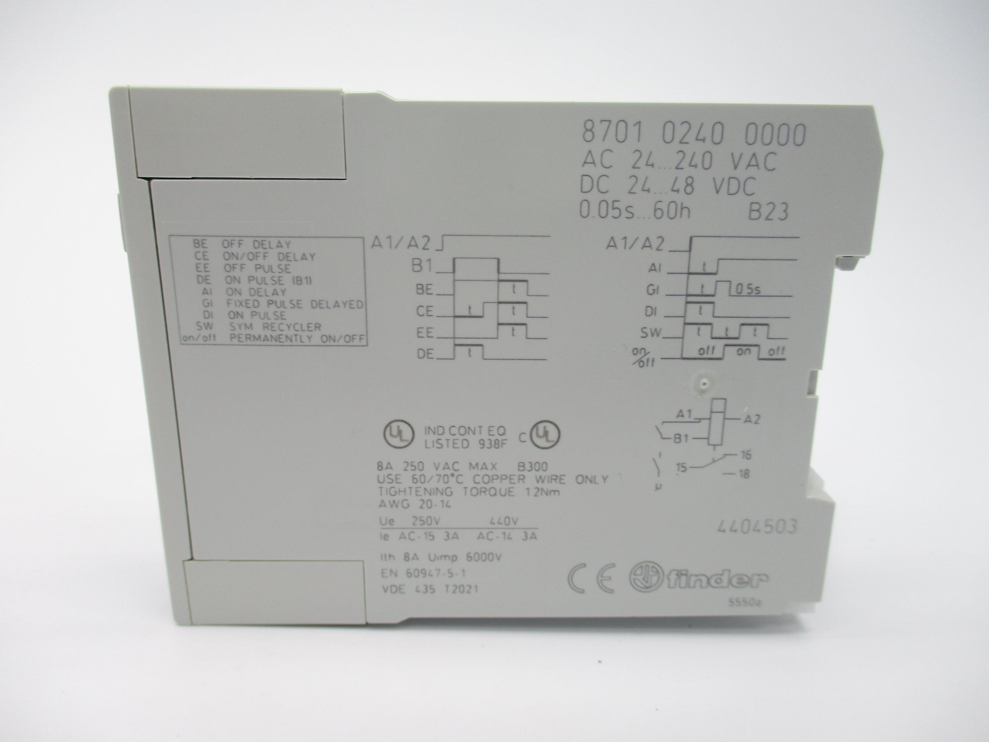 FINDER 87.01.0.240.0000.PAS 8A 250V 0.05S-60H NSMP