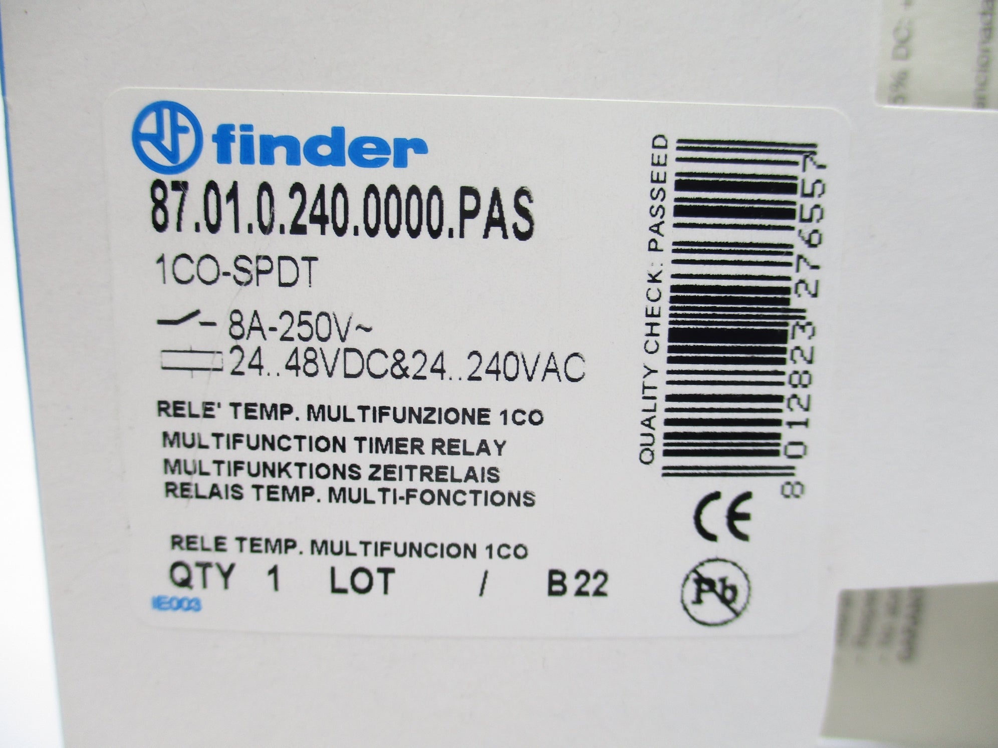 FINDER 87.01.0.240.0000.PAS 8A 250V 0.05S-60H NSMP