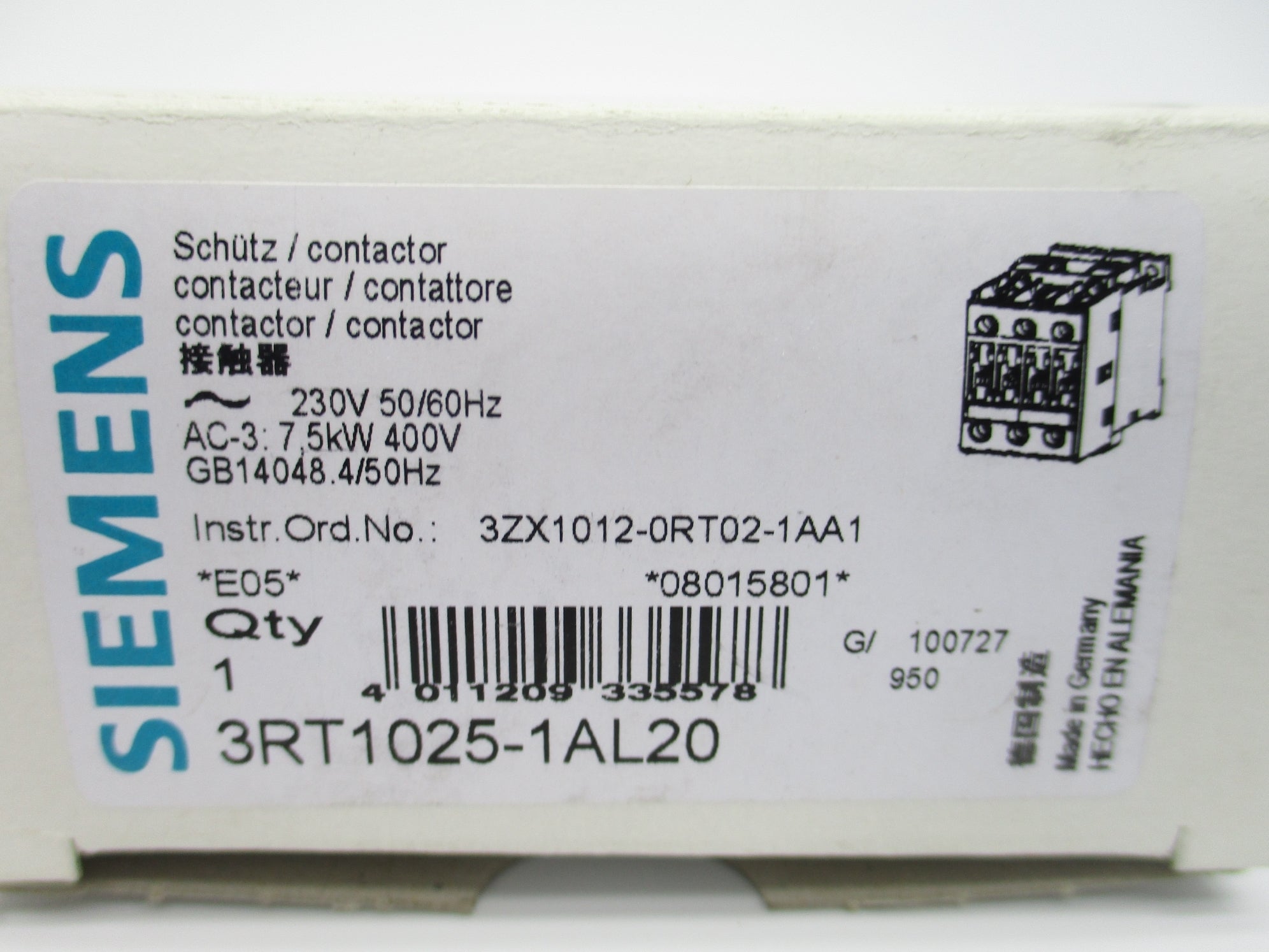 SIEMENS 3RT1025-1AL20 230V NSMP