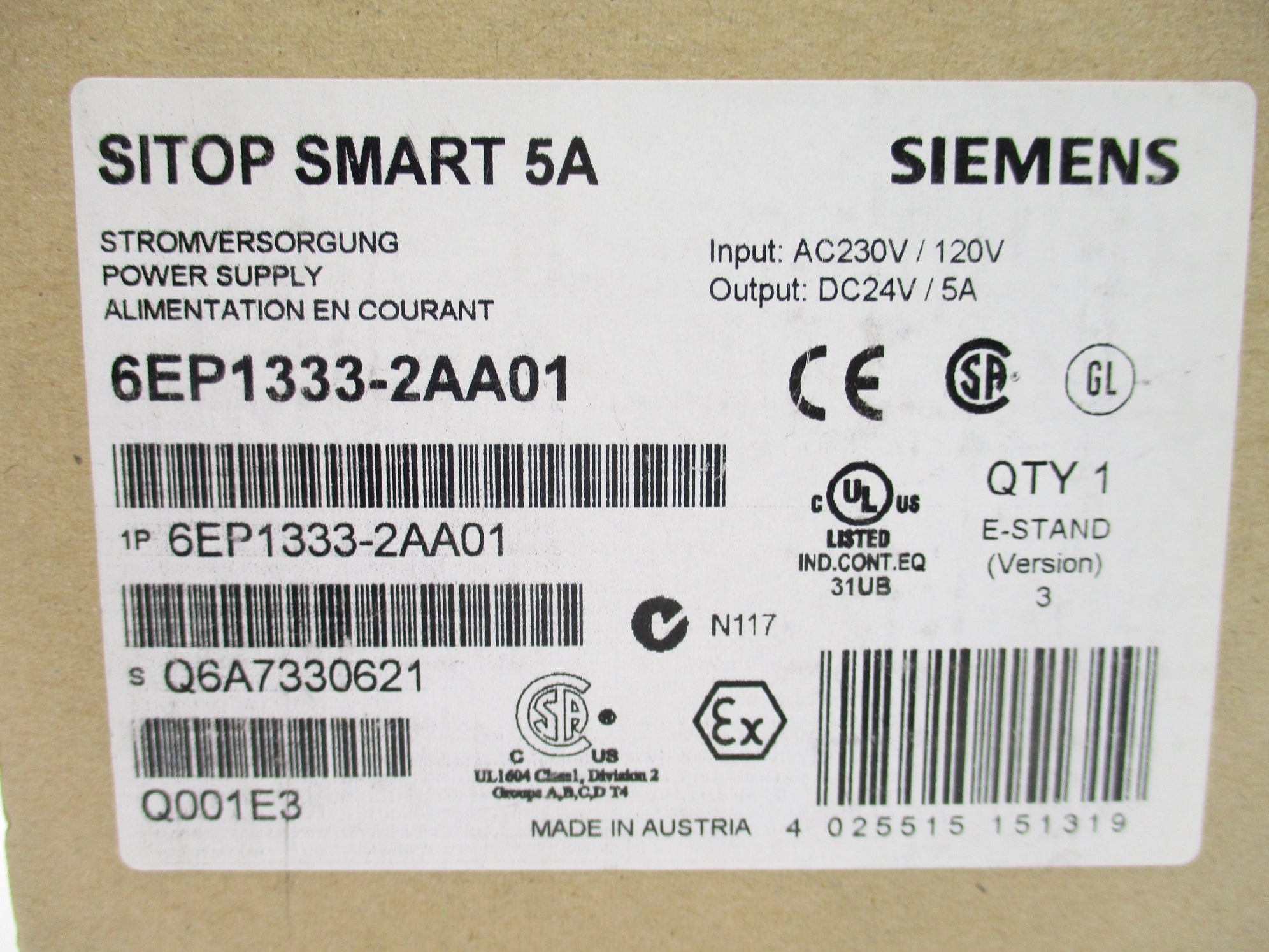 SIEMENS 6EP1333-2AA01 NSFS