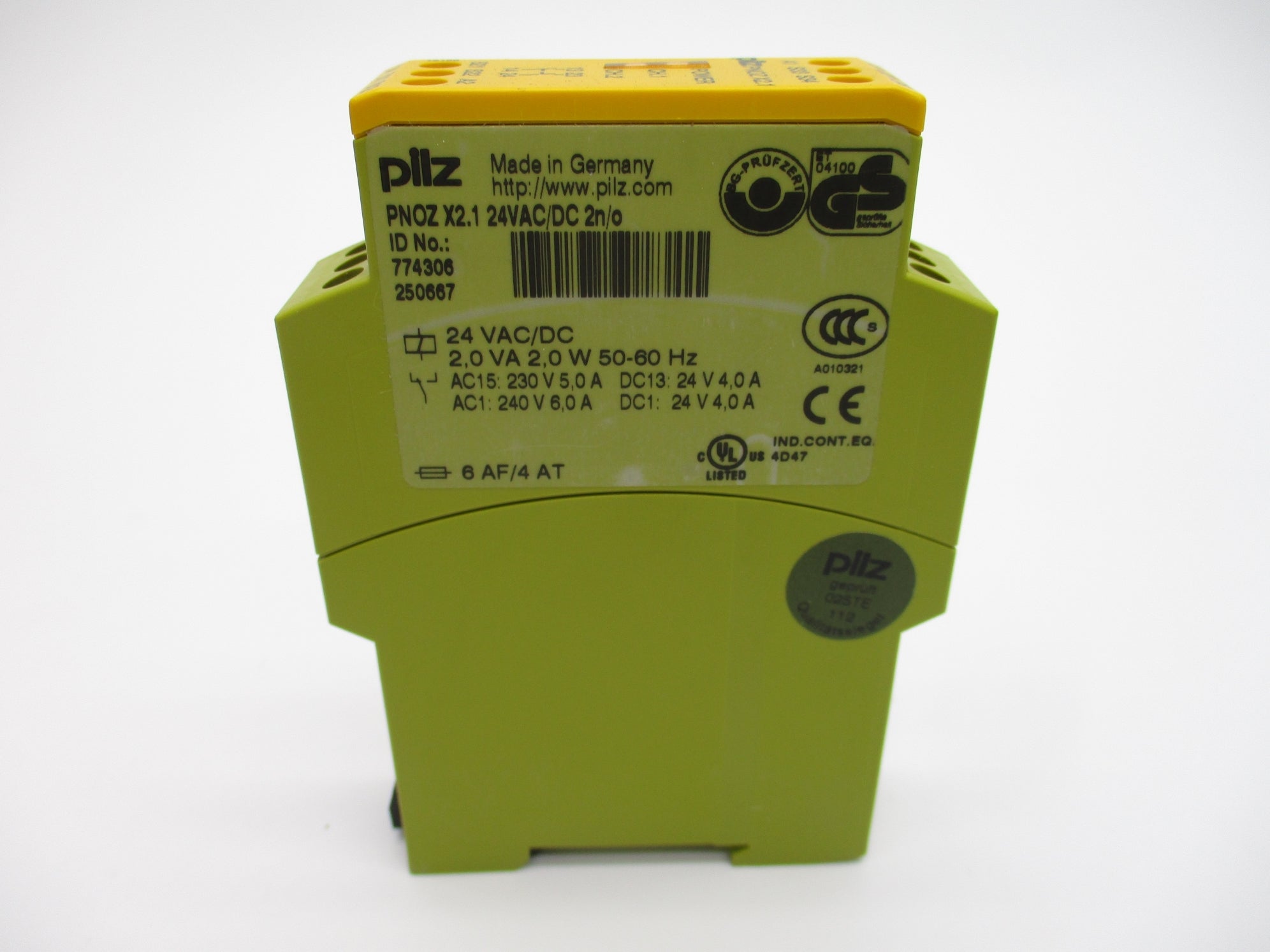 PILZ PNOZ-X2.1-24VAC/DC-2N/O 6A 24VDC UNMP