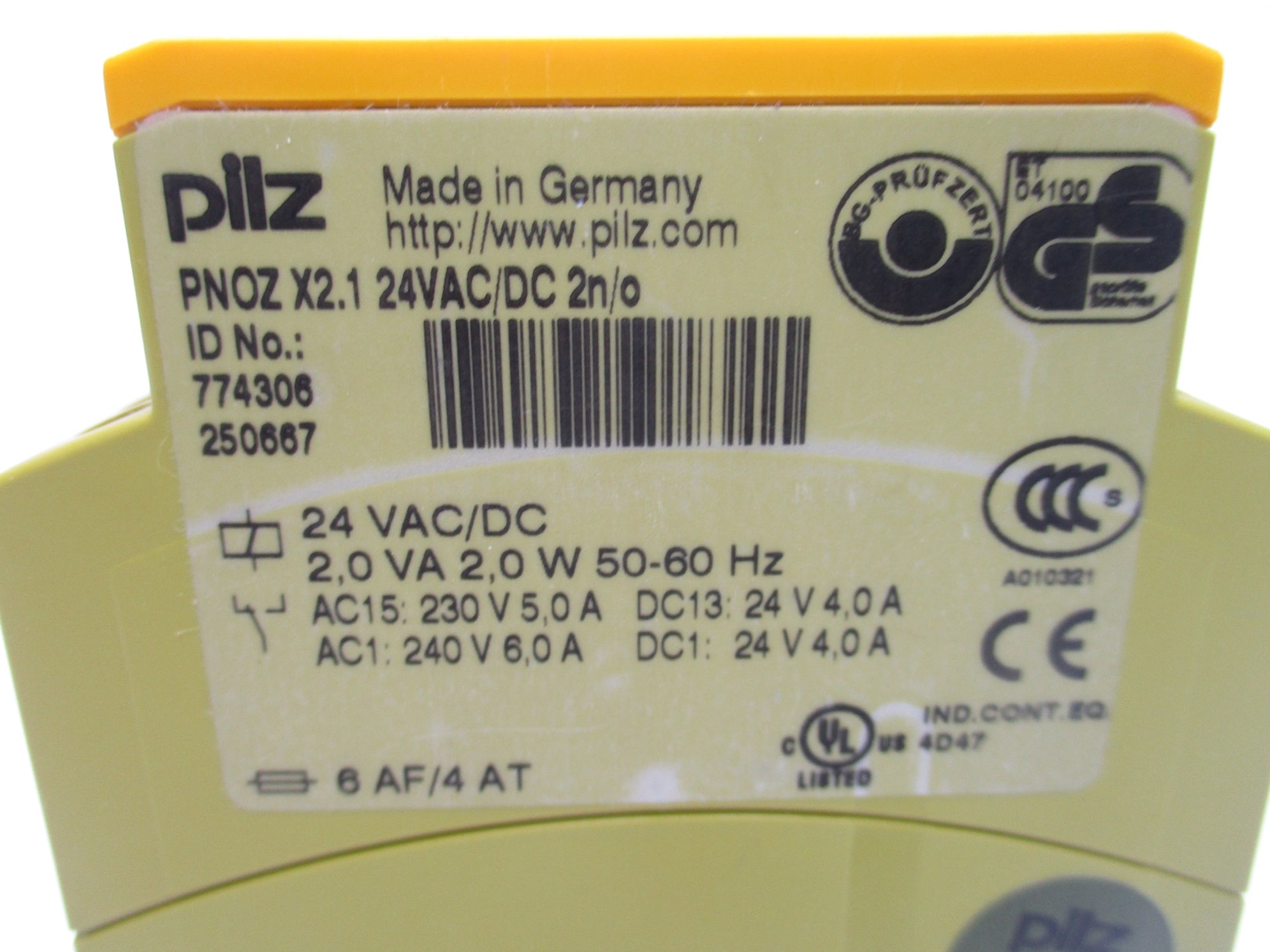 PILZ PNOZ-X2.1-24VAC/DC-2N/O 6A 24VDC UNMP