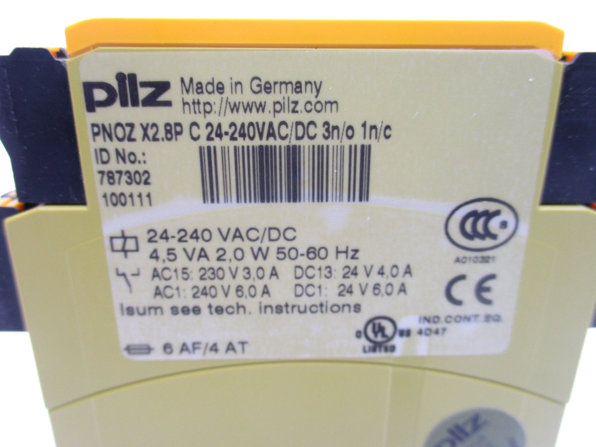 PILZ PNOZ-X2.8-PC24-240VAC/DC-3N/O-1N/C 6A 24-240VAC NSNP
