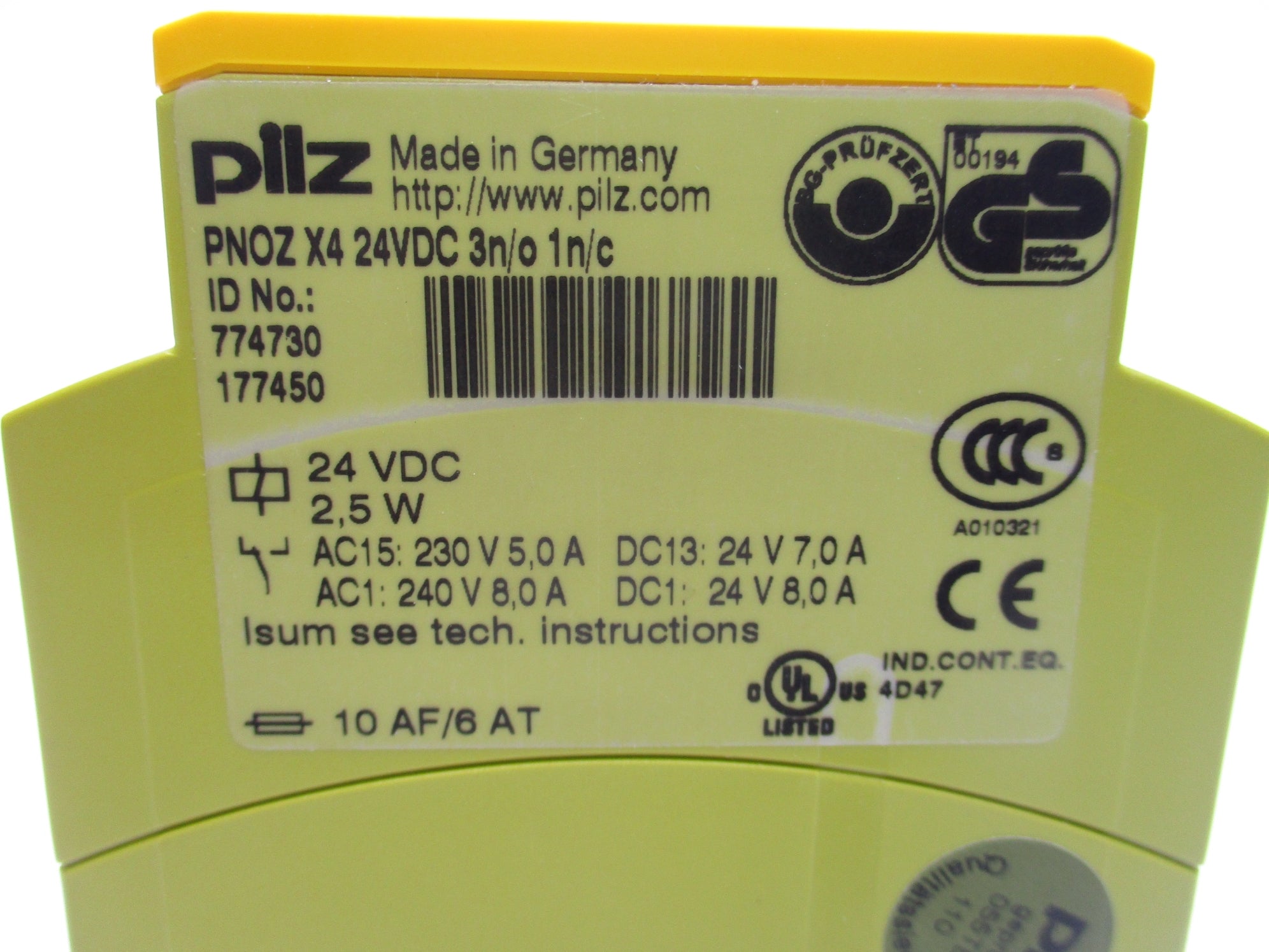 PILZ PNOZ-X4-24VDC-3N/O-1N/C 8A 24VDC UNMP