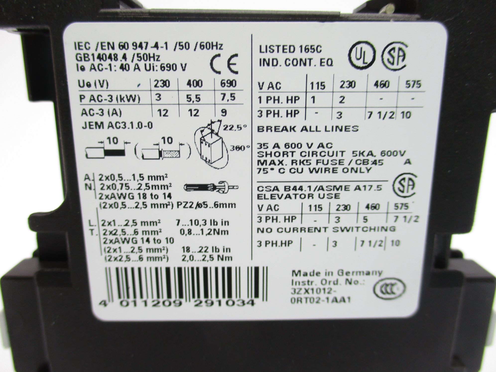 SIEMENS 3RT1024-1B.0 24VDC NSNP