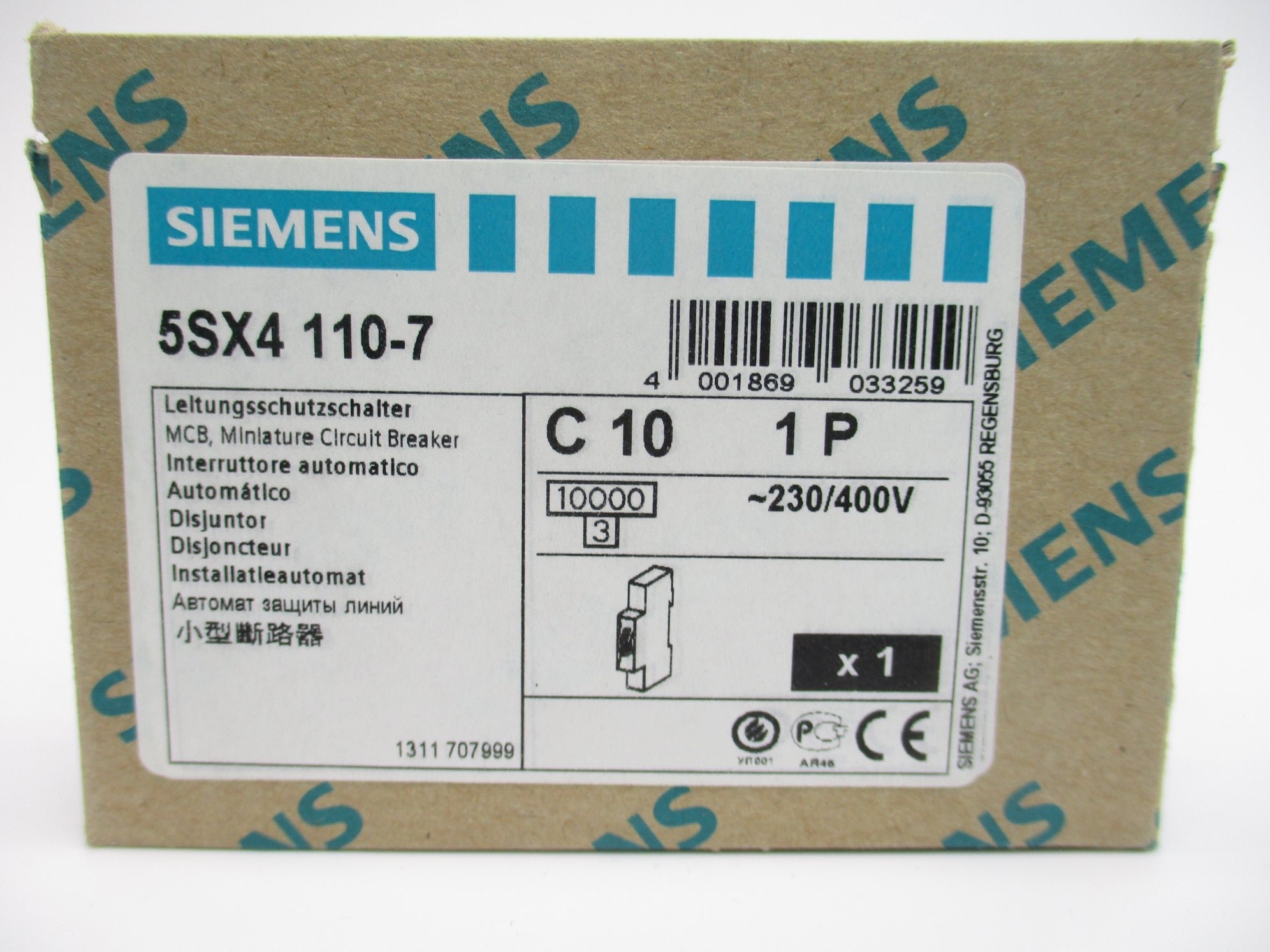 SIEMENS 5SX4110-7 10A 230/400V NSMP