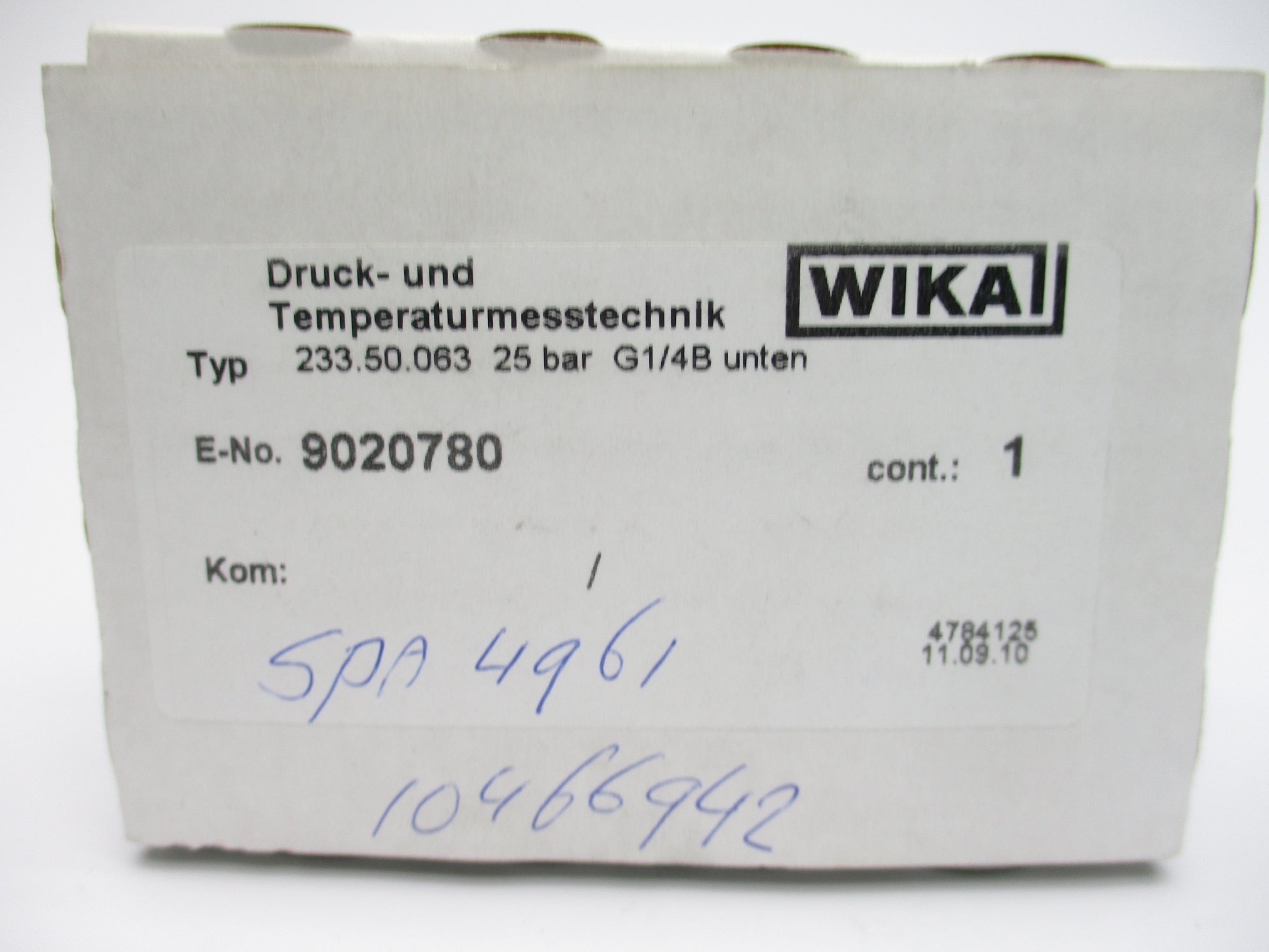 WIKA 9020780 233.50.063  NSMP