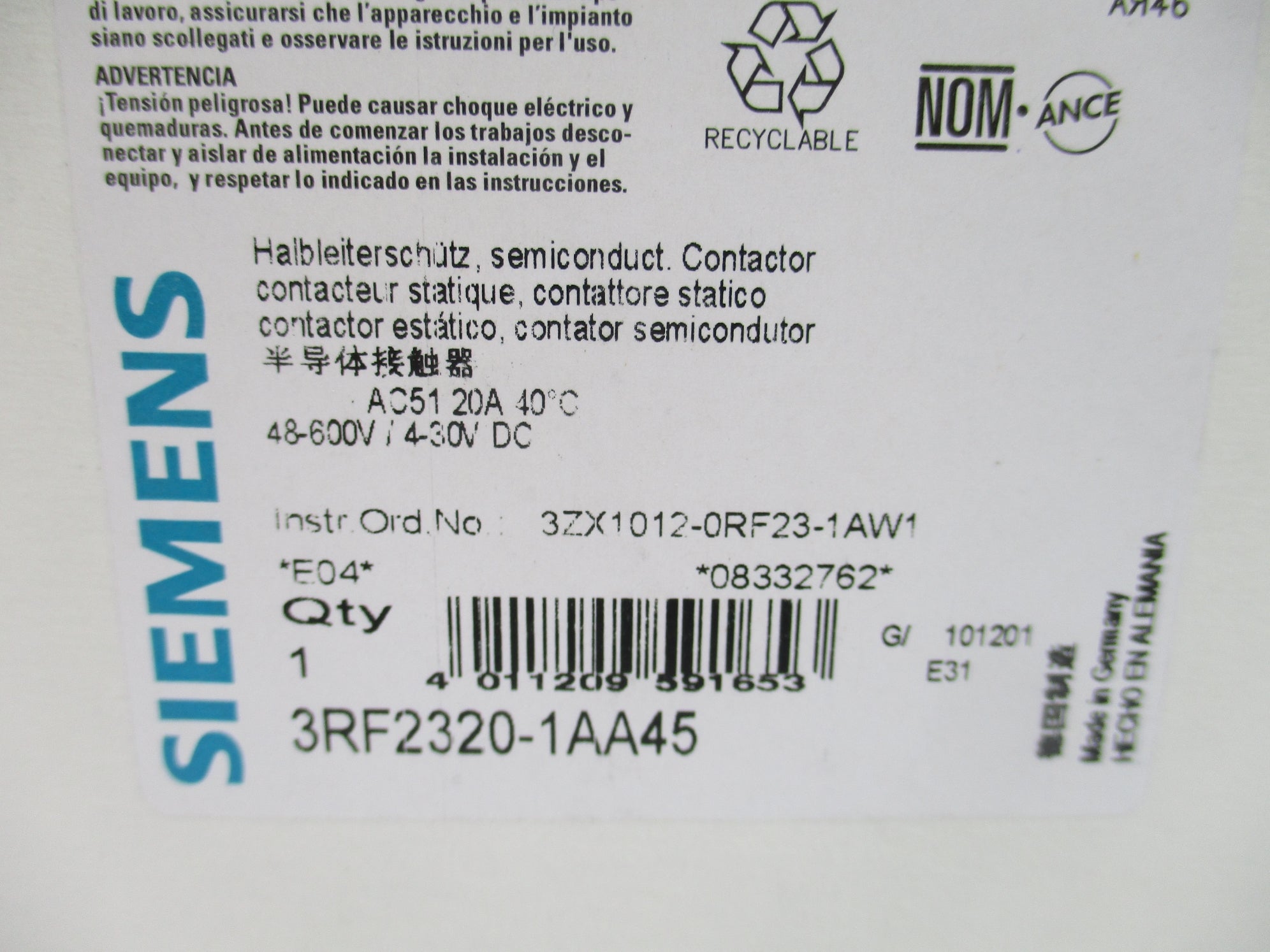 SIEMENS 3RF2320-1AA45 4-30VDC NSMP
