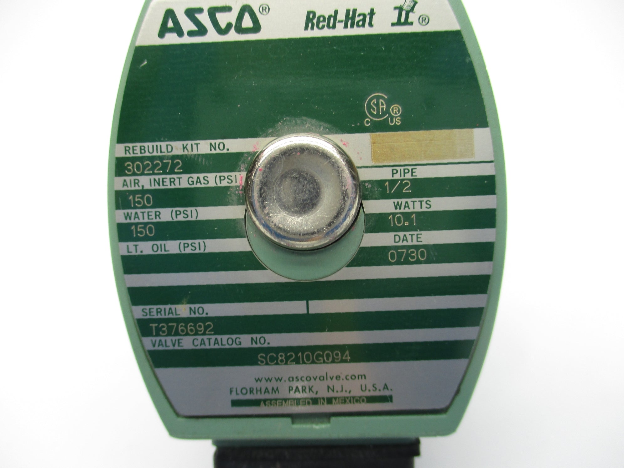 ASCO SC8210G094 110/120V 150PSI 1/2" UNMP