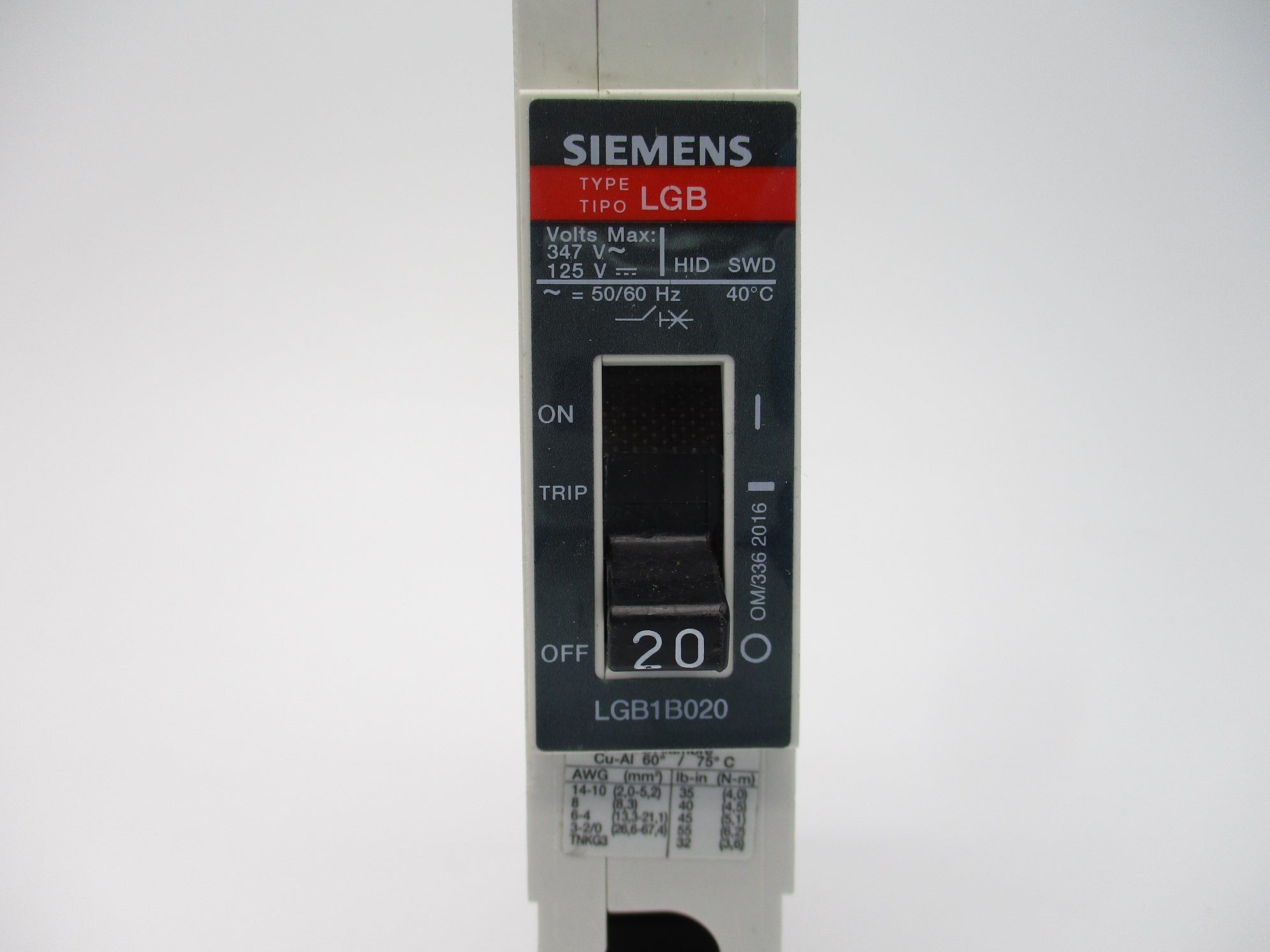 SIEMENS LGB1B020 UNMP