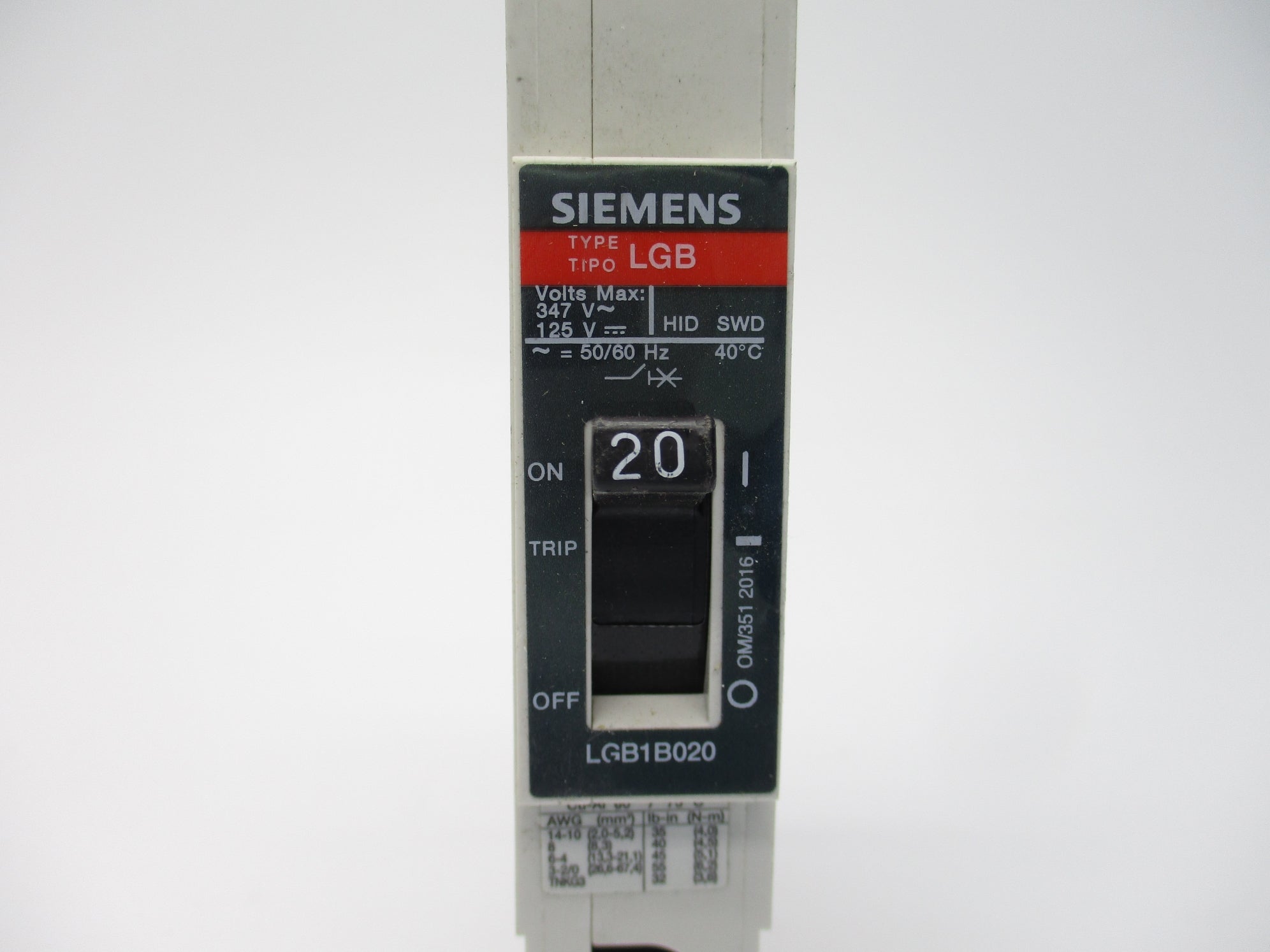 SIEMENS LGB1B020 NSNP