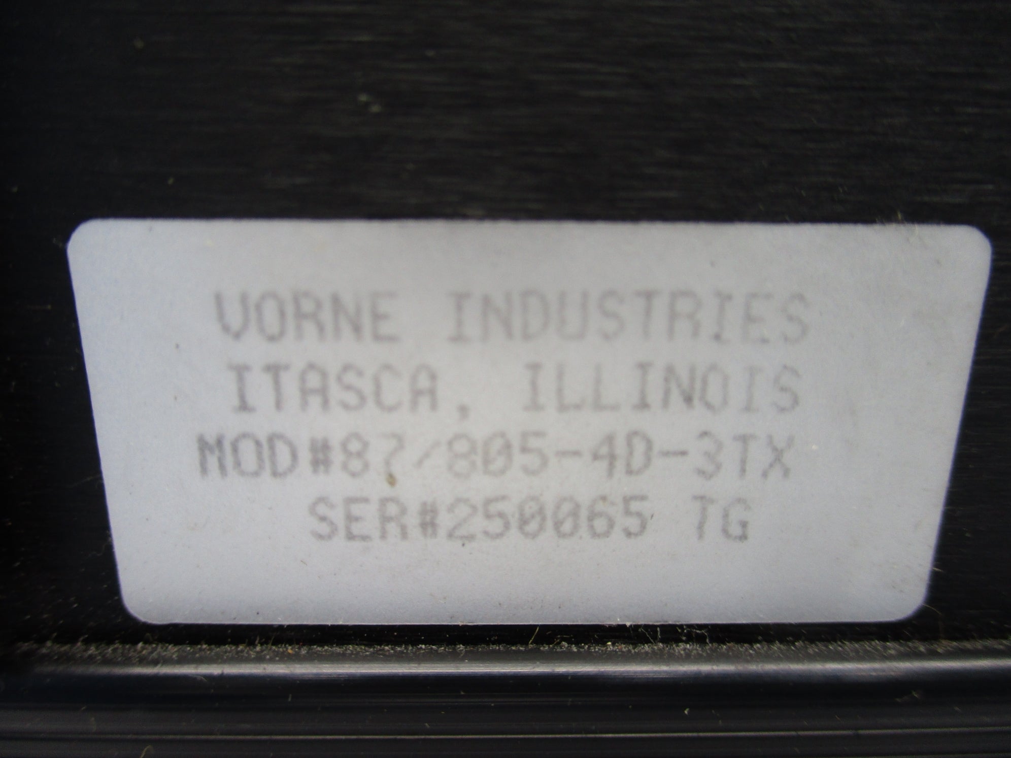 VORNE INDUSTRIES 87/805-4D-3TX UNMP