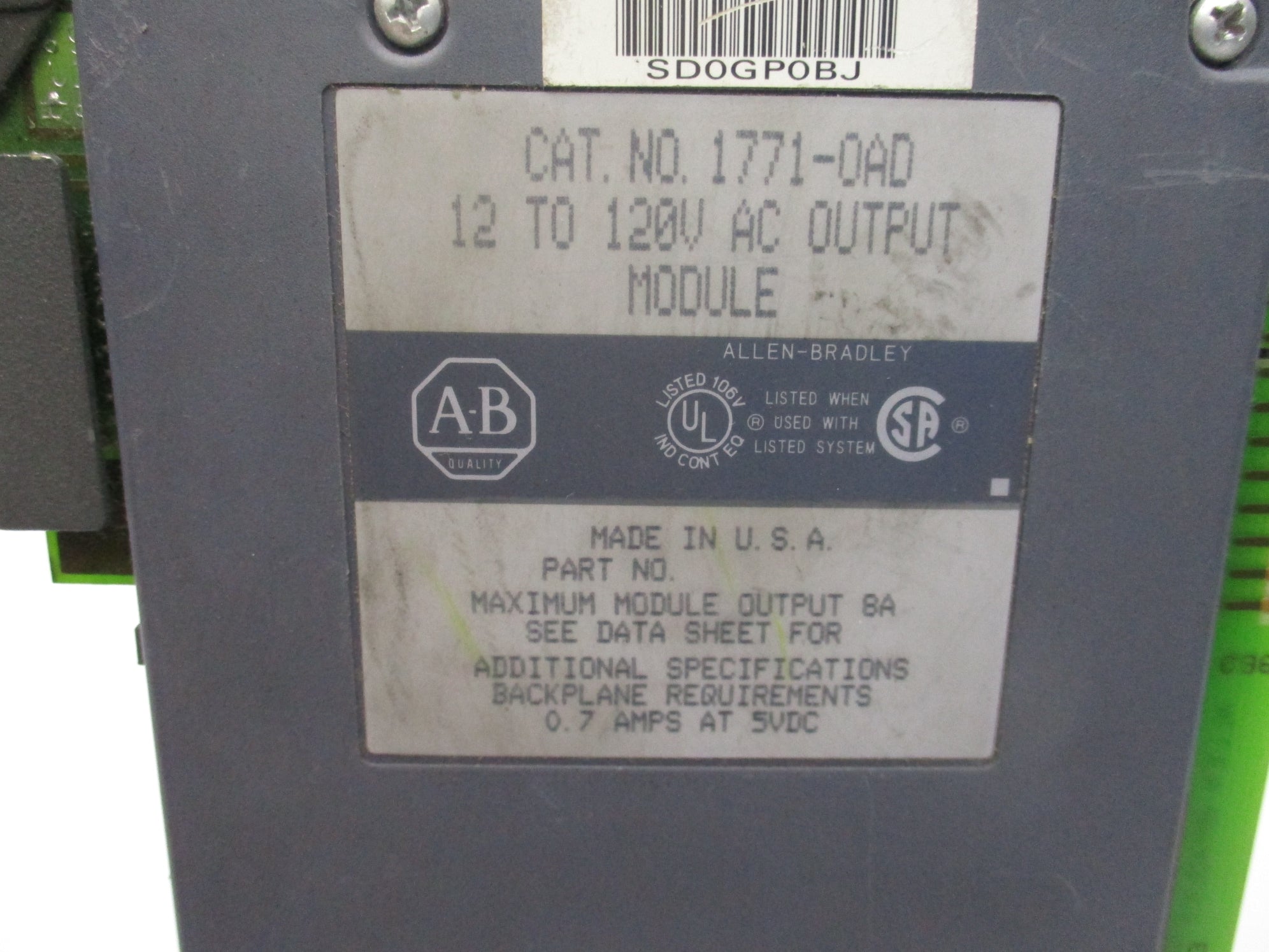 ALLEN BRADLEY 1771-OAD UNMP