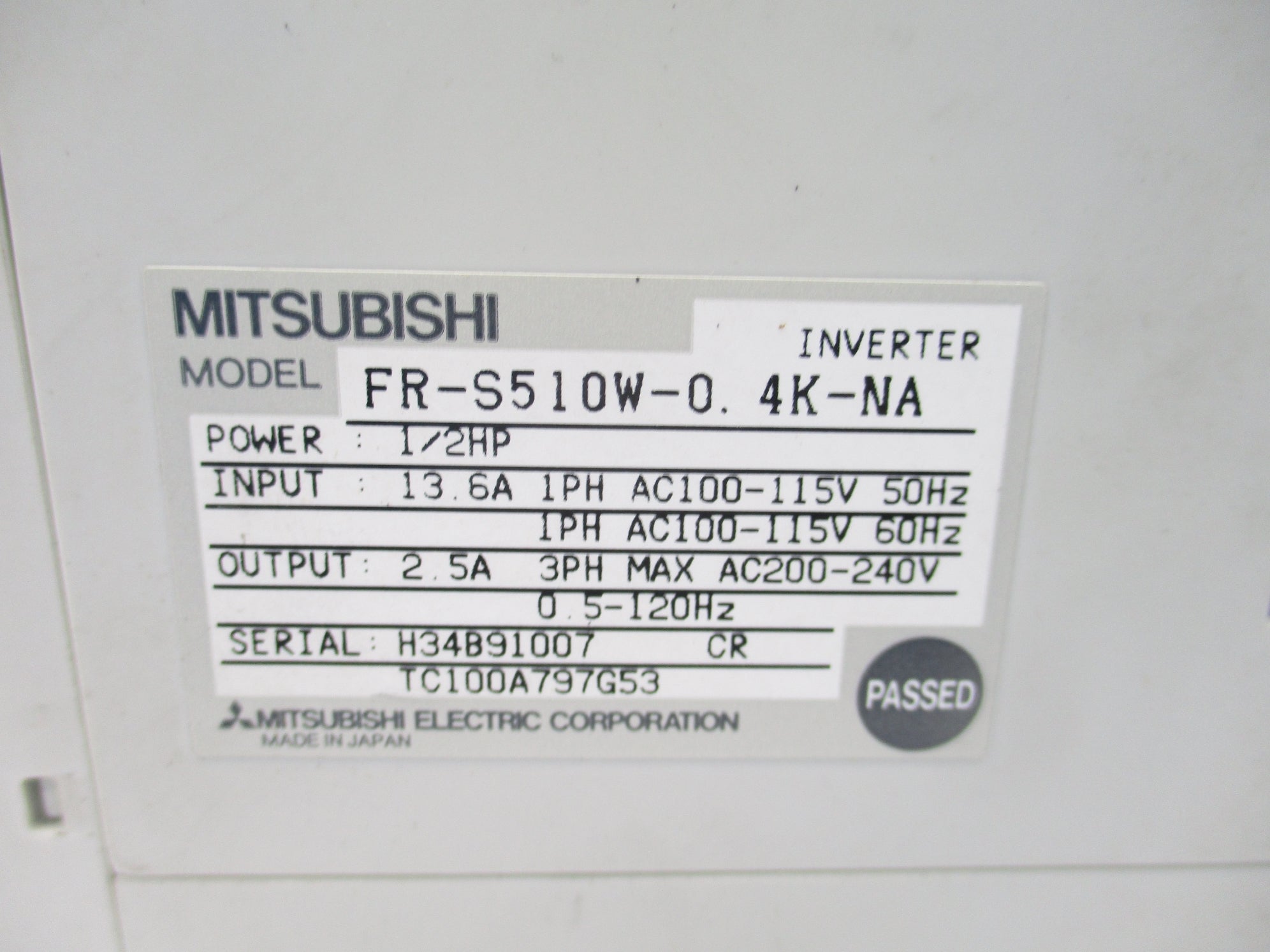 MITSUBISHI FR-S510W-0.4K-NA NSNP