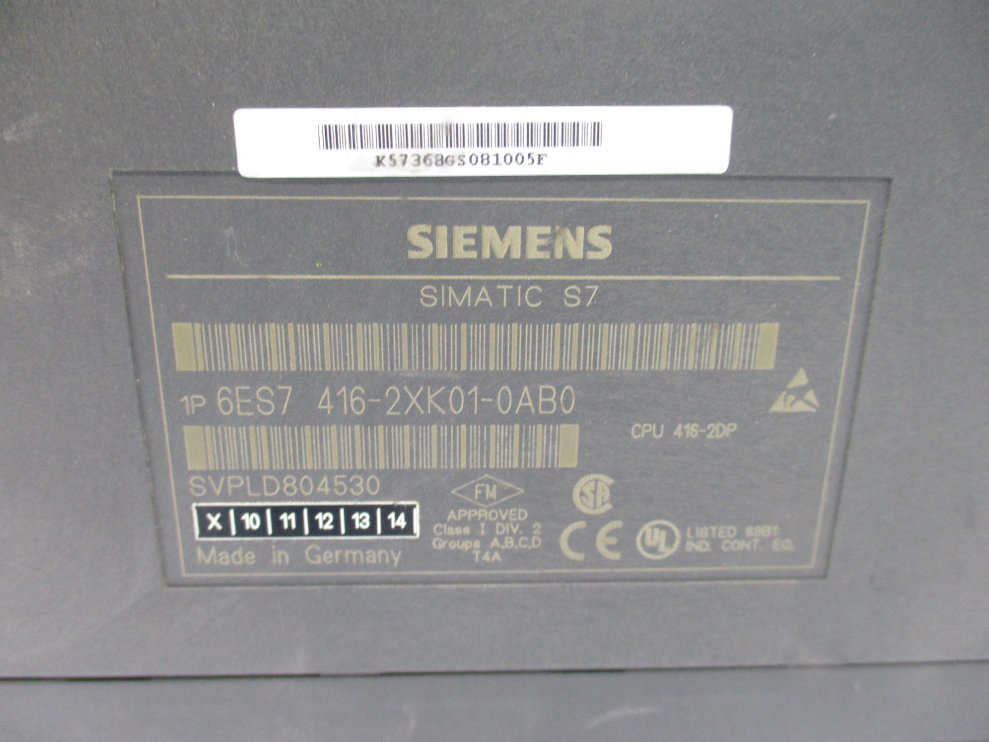 SIEMENS 6ES7416-2XK01-0AB0 (AS PICTURED) UNMP