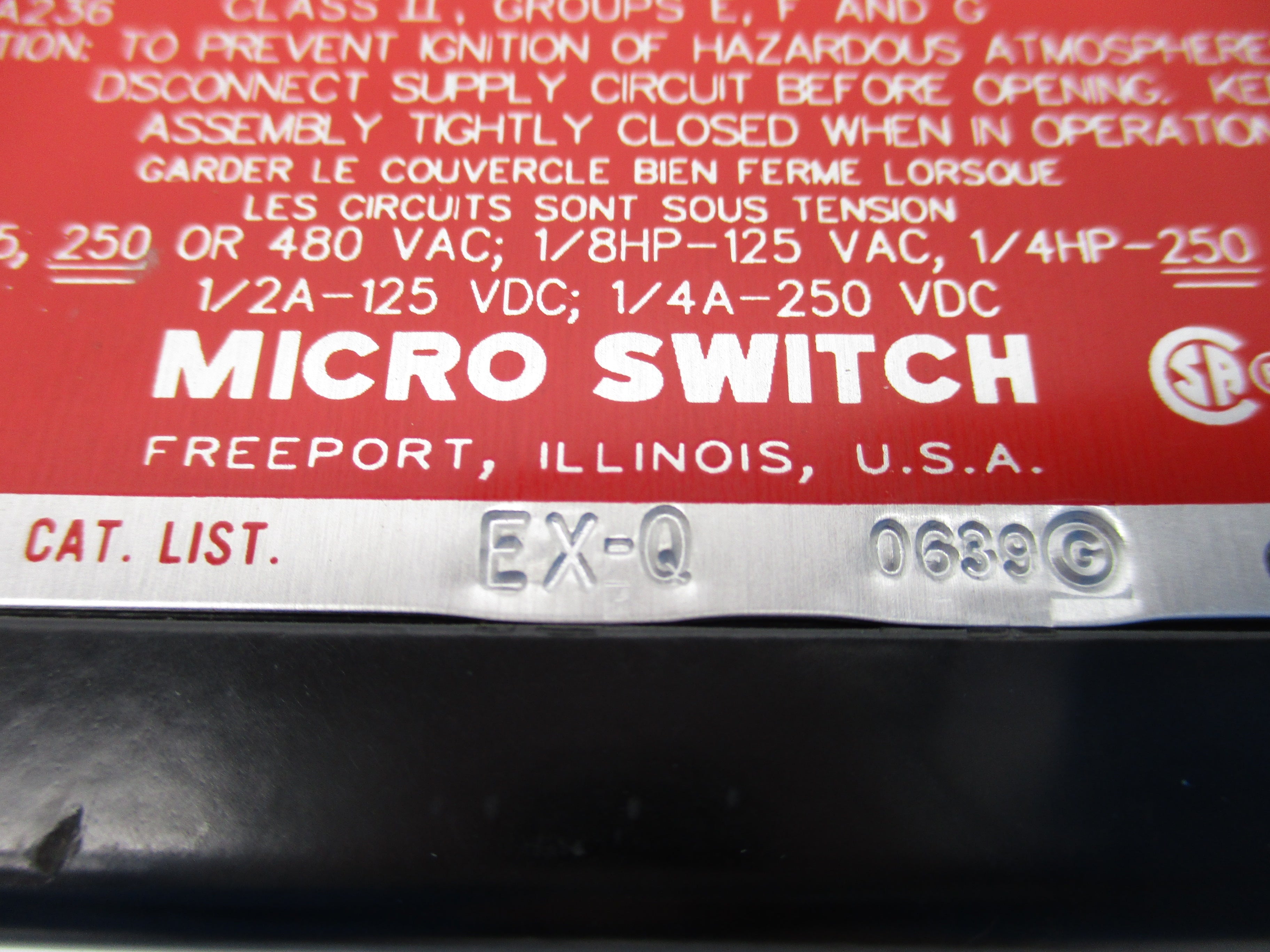 MICRO SWITCH EX-Q (AS PICTURED) UNMP