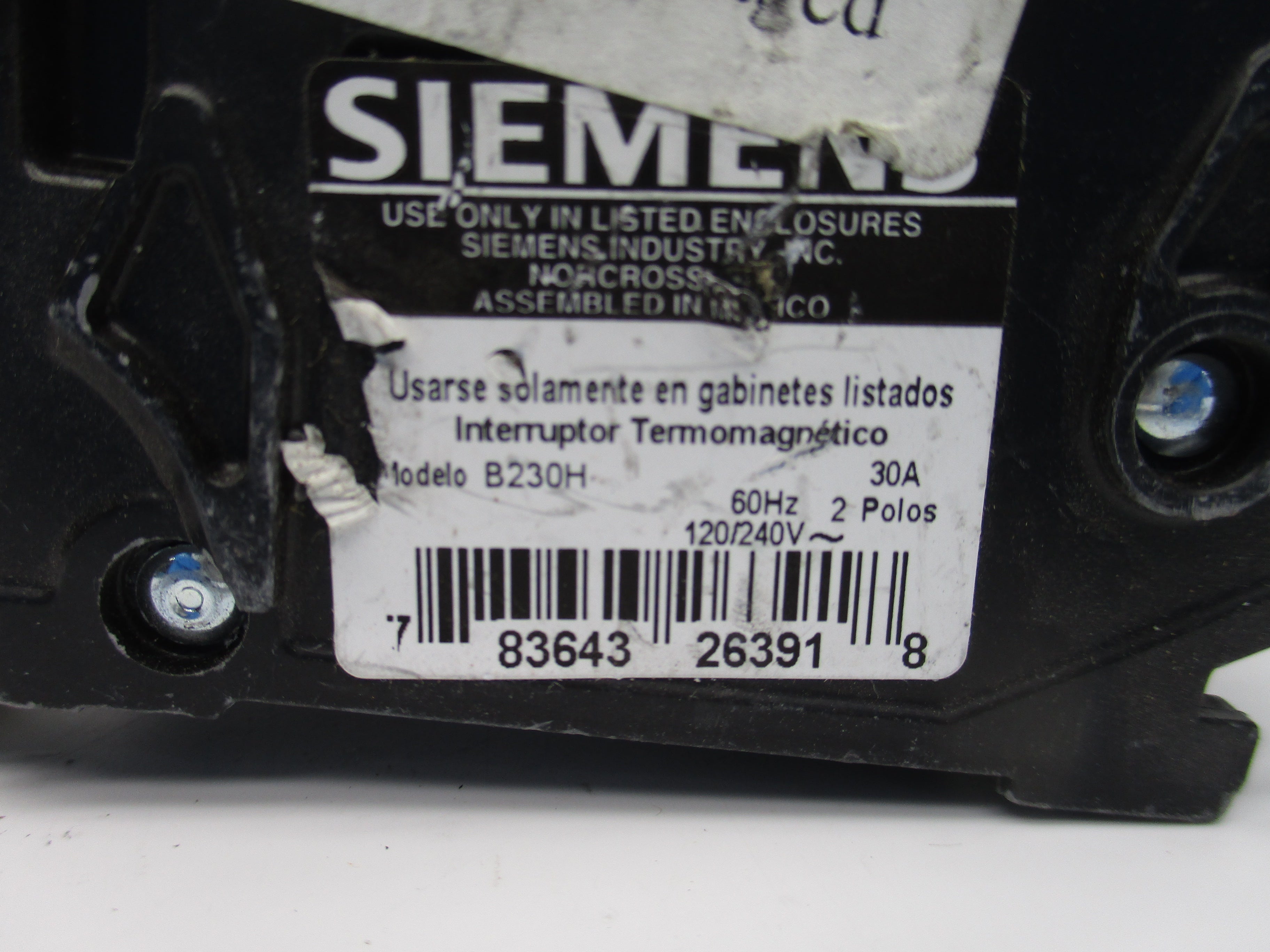 SIEMENS B230H 30A 120/240V UNMP