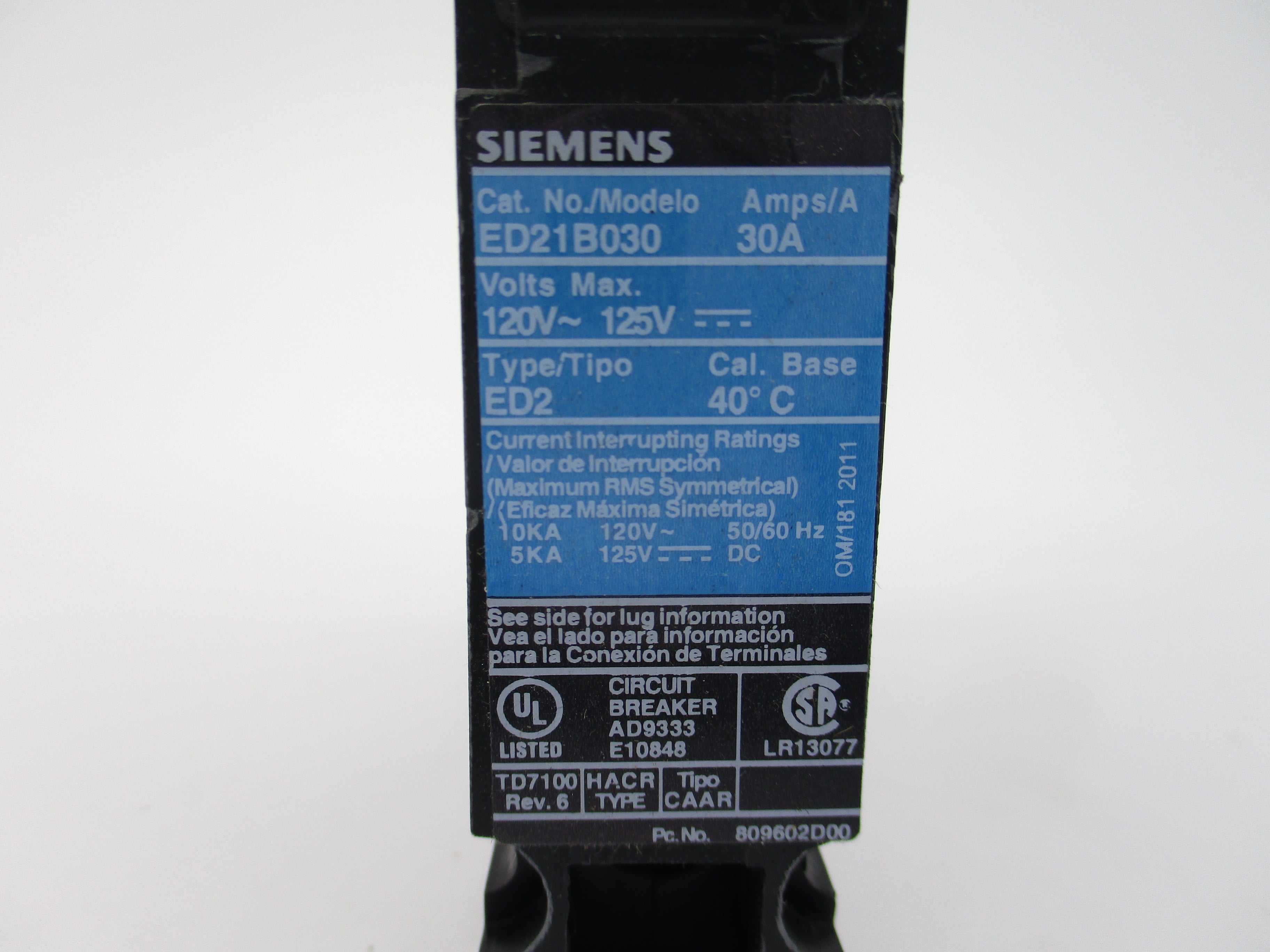 SIEMENS ED21B030 30A 120V NSNP