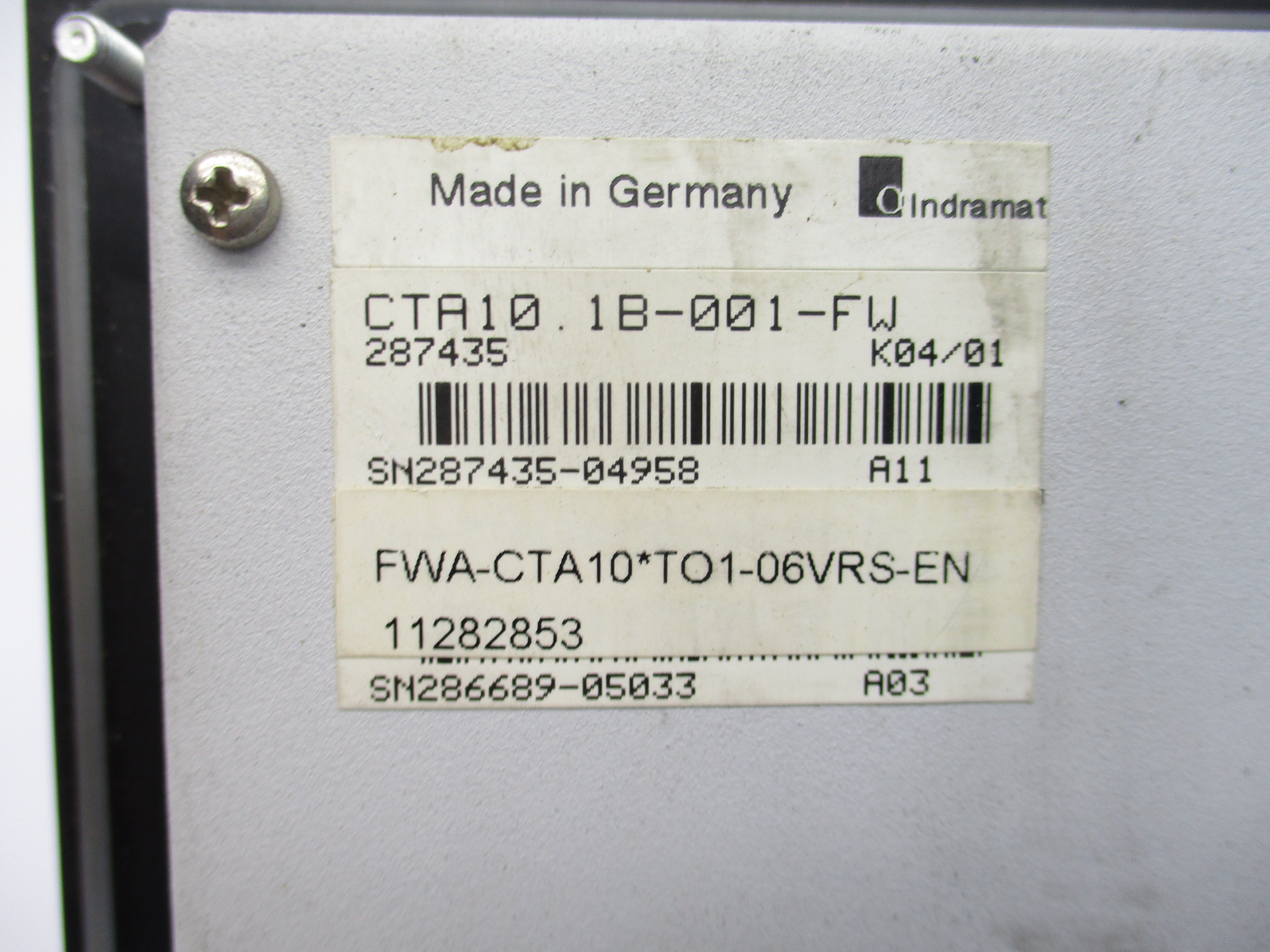 INDRAMAT CTA10.1B-001-FW NSNP