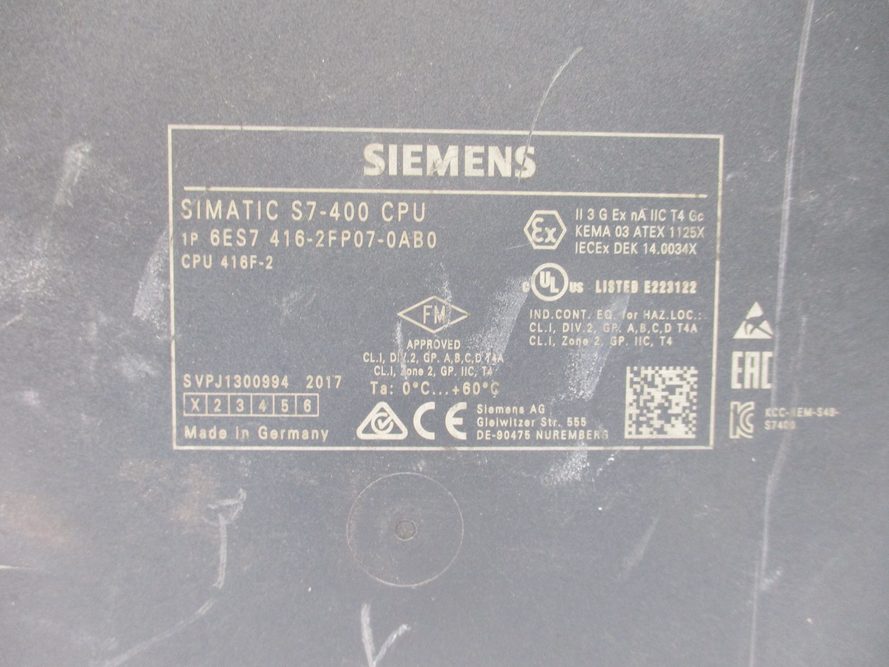 SIEMENS 6ES7416-2FP07-0AB0  UNMP