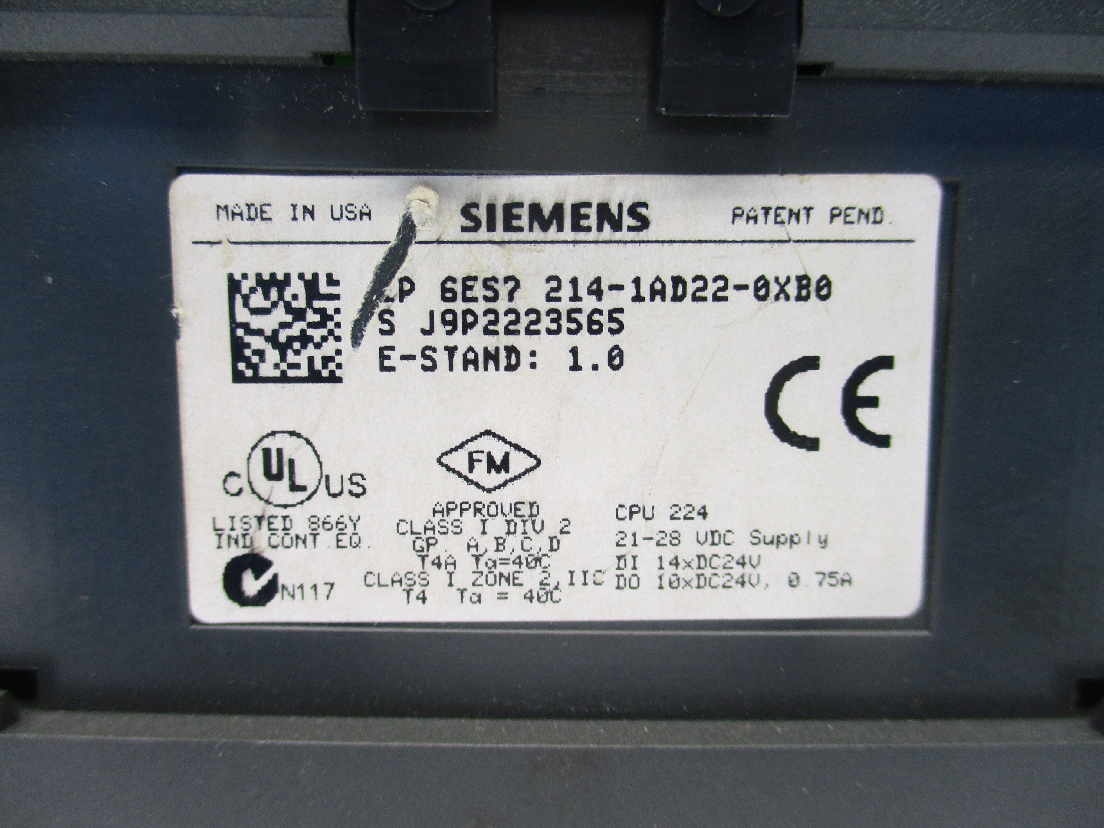 SIEMENS 6ES7214-1AD22-0XB0 21-28VDC NSNP