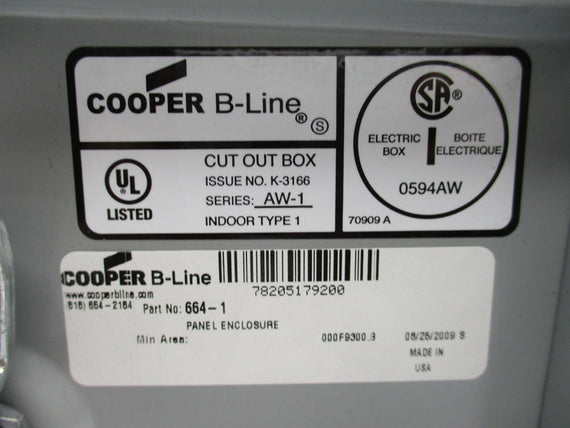 COOPER B-LINE 664-1 NSNP