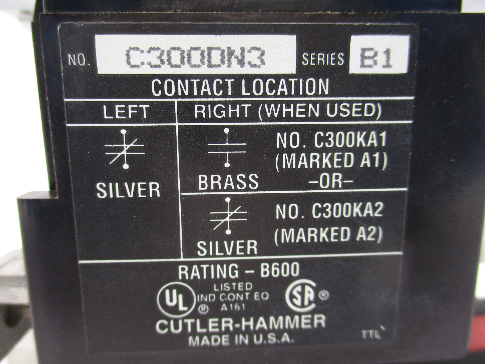 CUTLER HAMMER C300DN3 SER. B1 NSNP