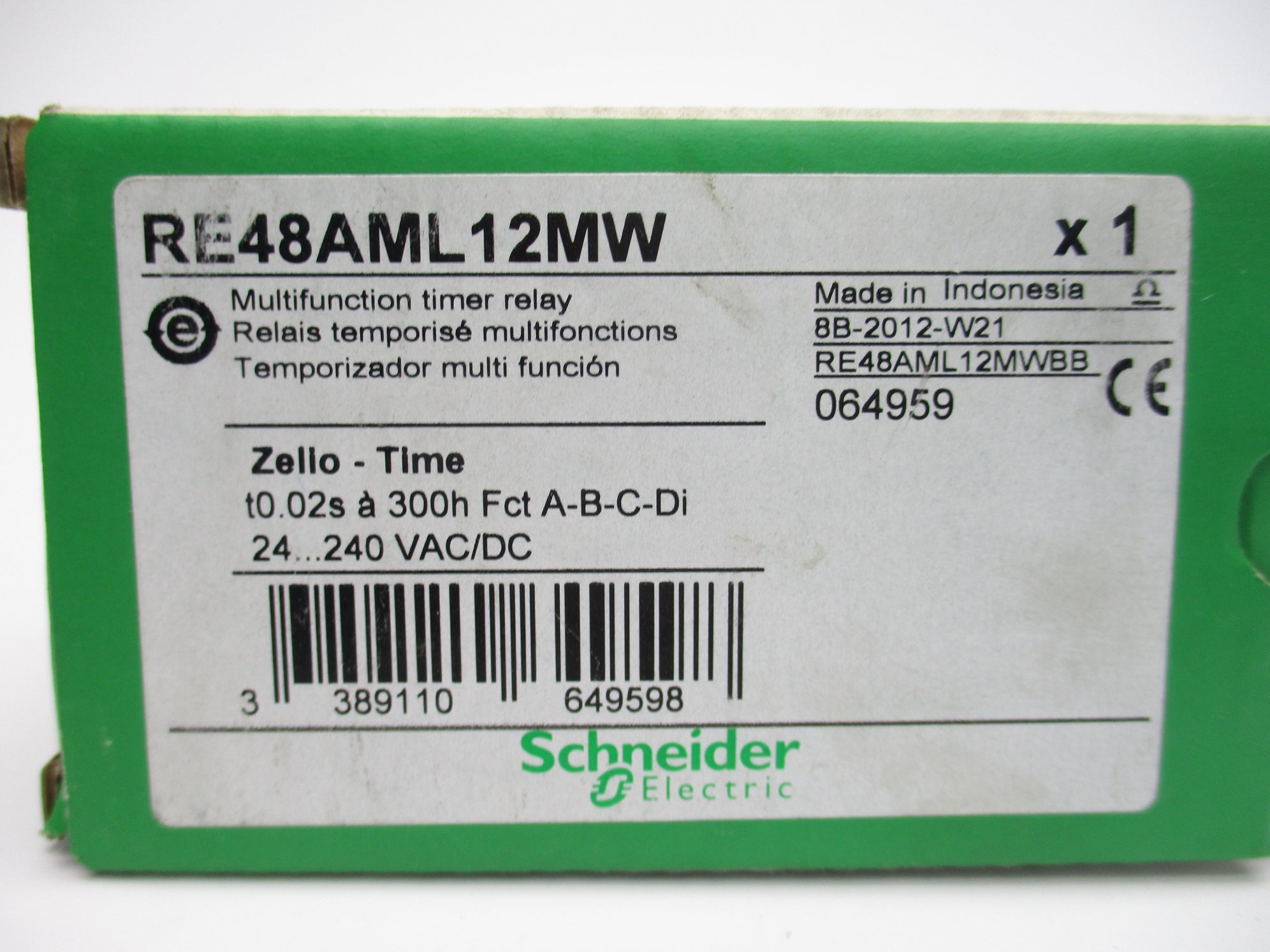 SCHNEIDER ELECTRIC RE48AML12MW 24A 240V NSMP
