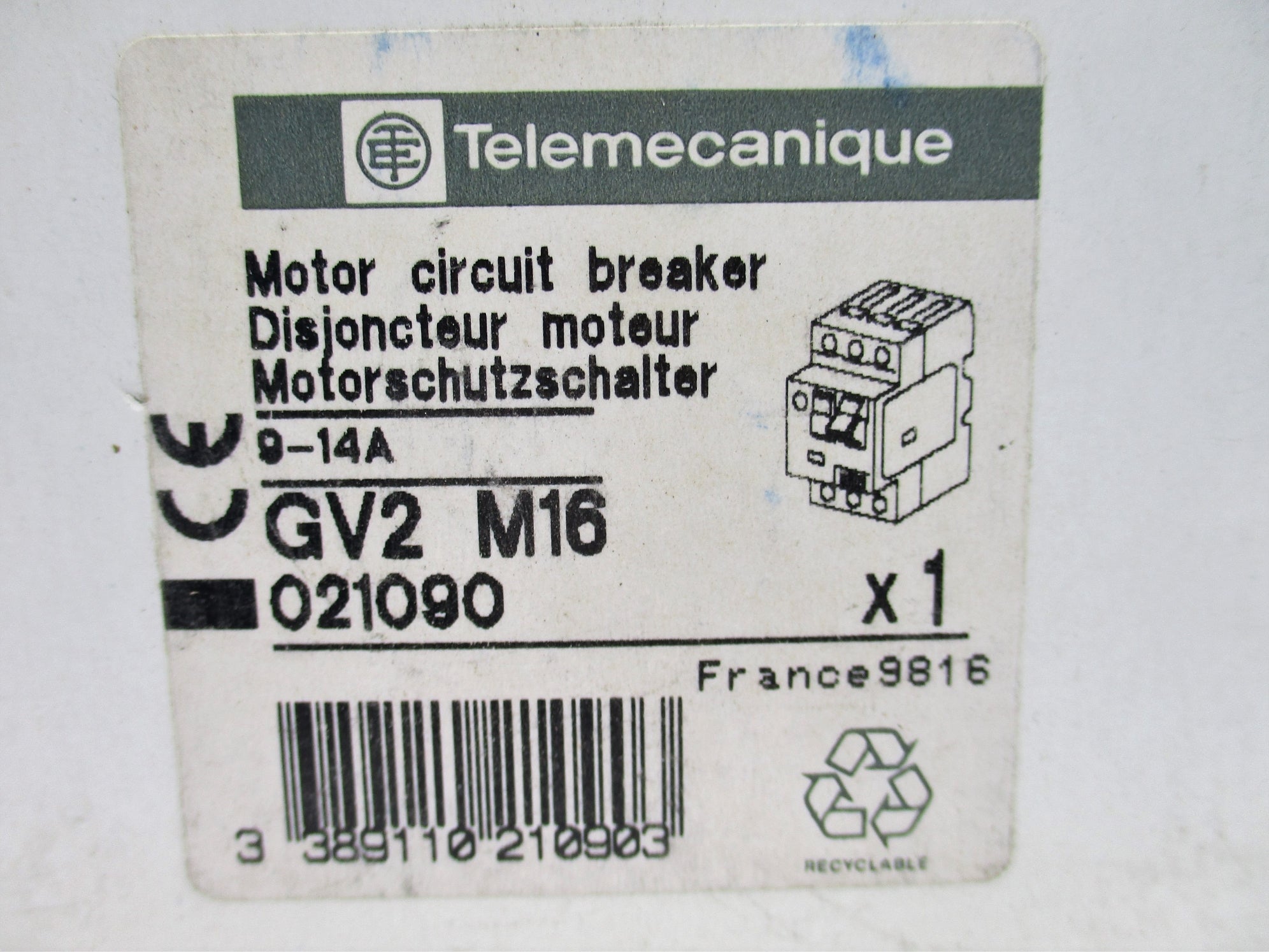 TELEMECANIQUE GV2M16 9-14A NSFS