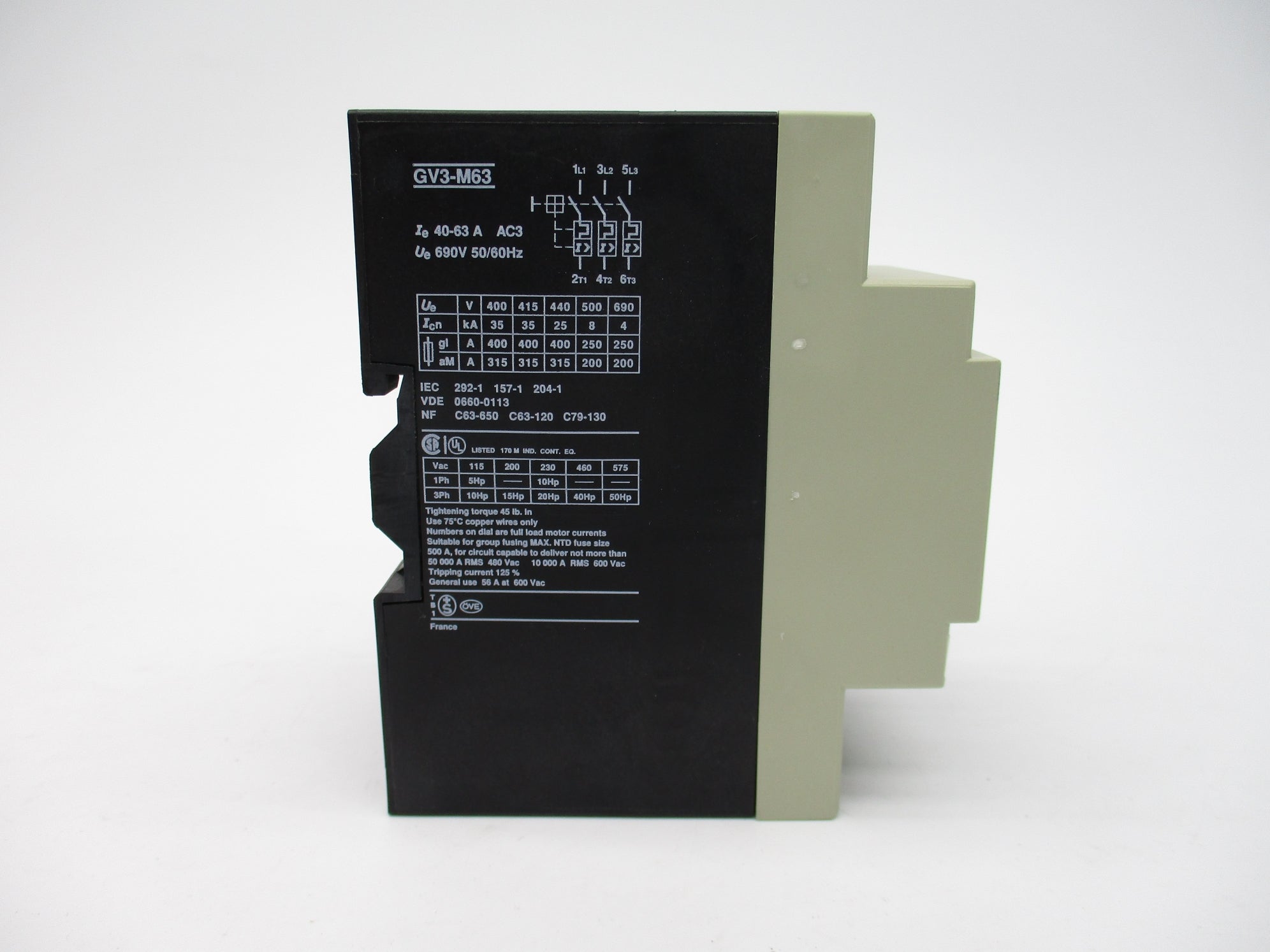 TELEMECANIQUE GV3M63 690V 40-63A NSMP