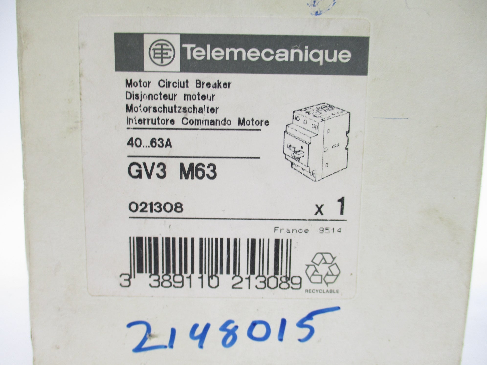 TELEMECANIQUE GV3M63 690V 40-63A NSMP