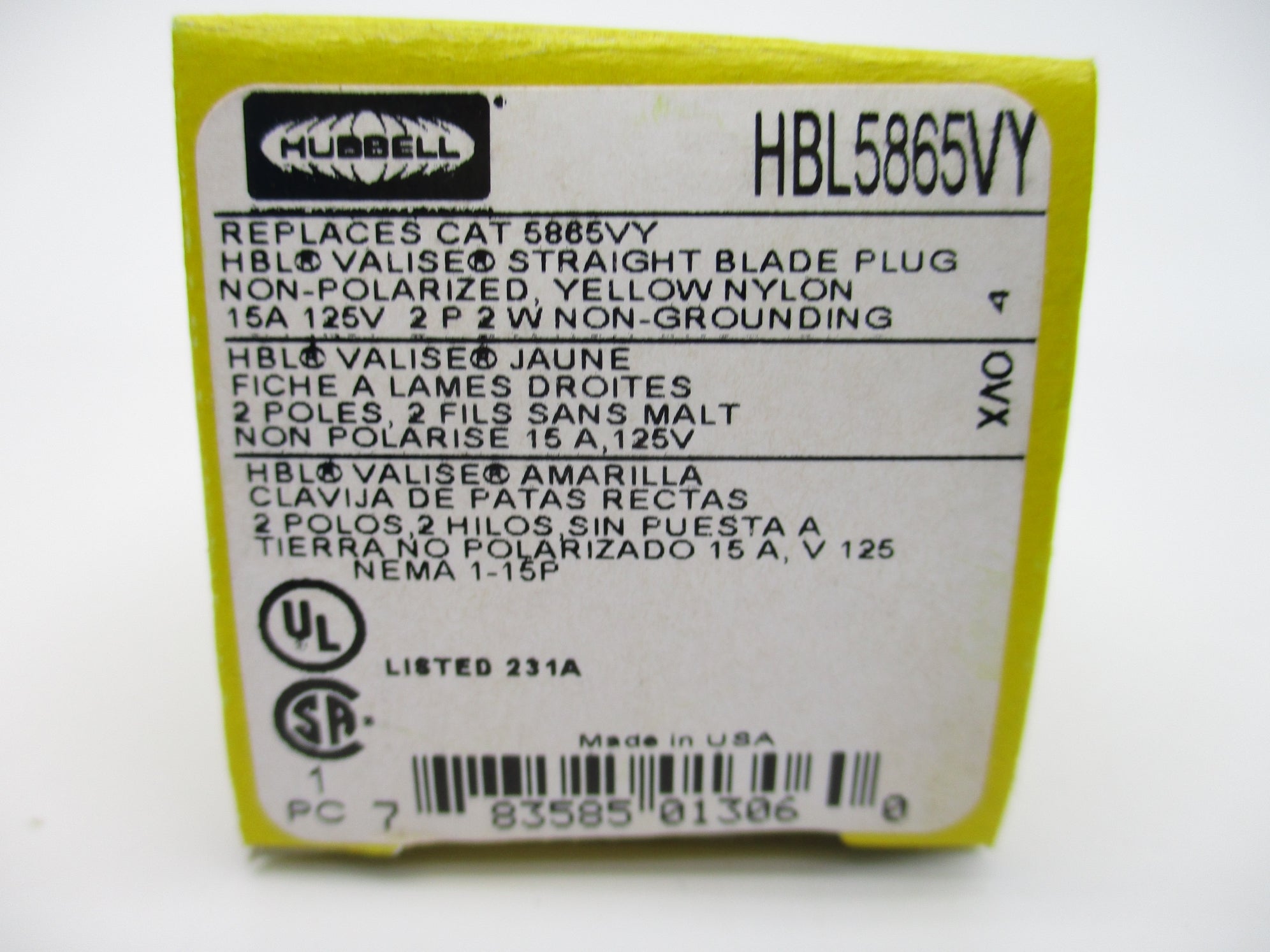 HUBBELL HBL5865VY 125V 15A NSMP