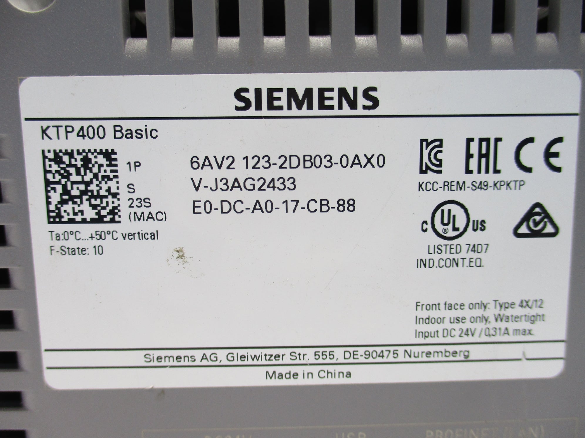 SIEMENS 6AV2123-2DB03-0AXO UNMP