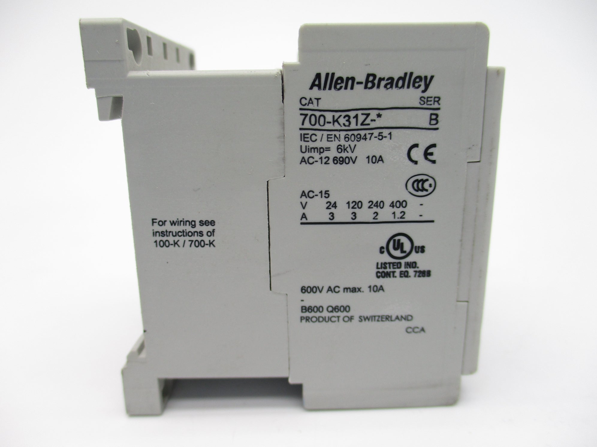 ALLEN BRADLEY 700-K31Z-J SER. B 10A 690V  NSNP