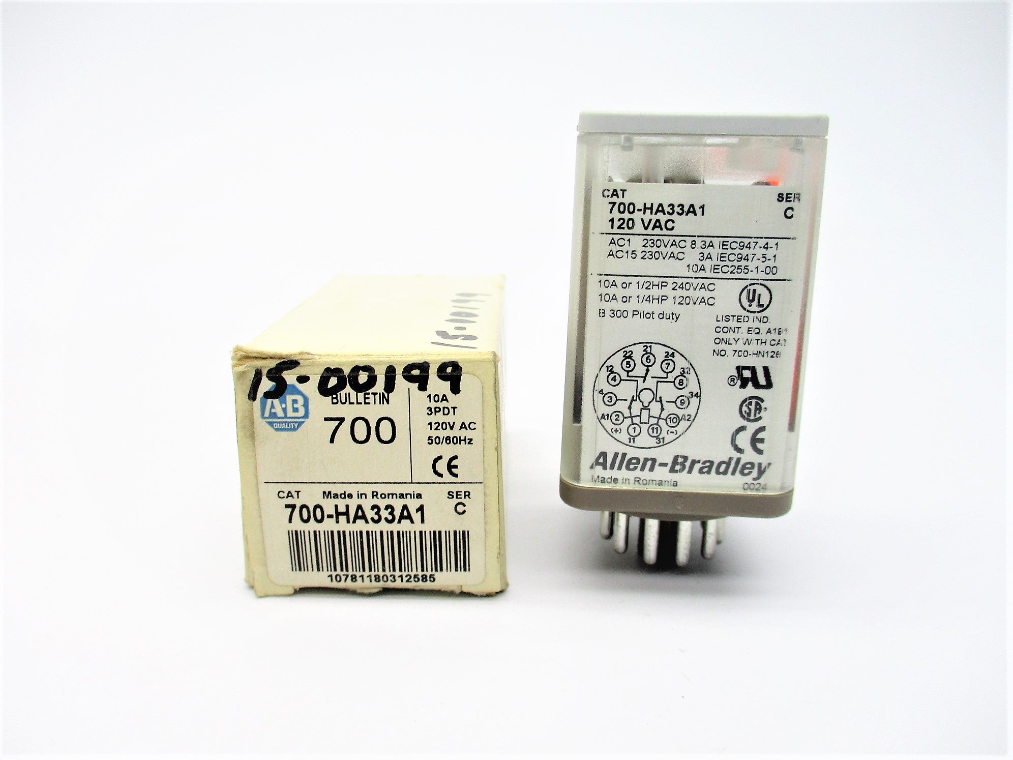 ALLEN BRADLEY 700-HA33A1 SER. C 240VAC 10A (WH) NSMP
