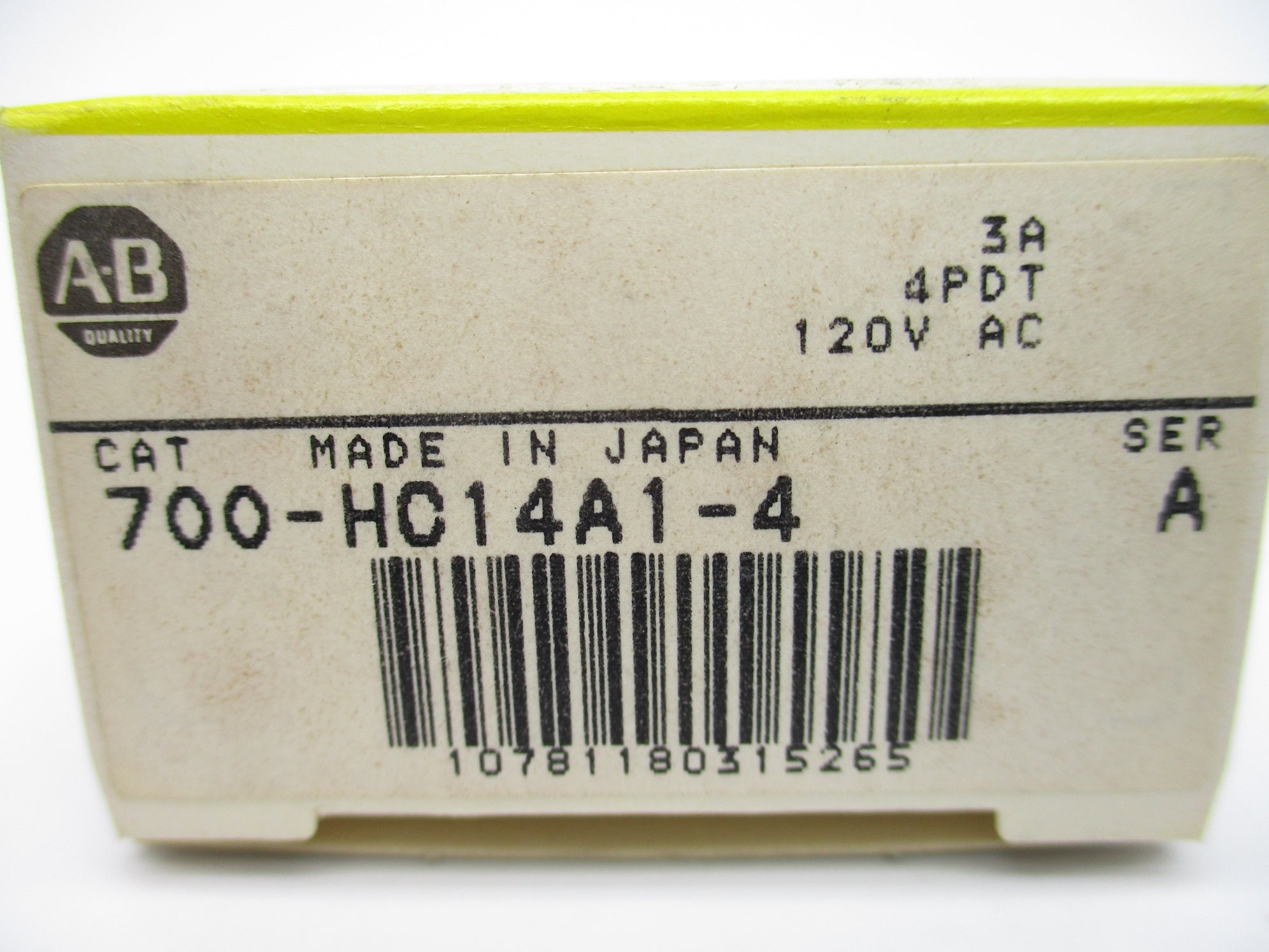 ALLEN BRADLEY 700-HC14A1-4 SER. A 3A 120V (BK/YL) NSMP