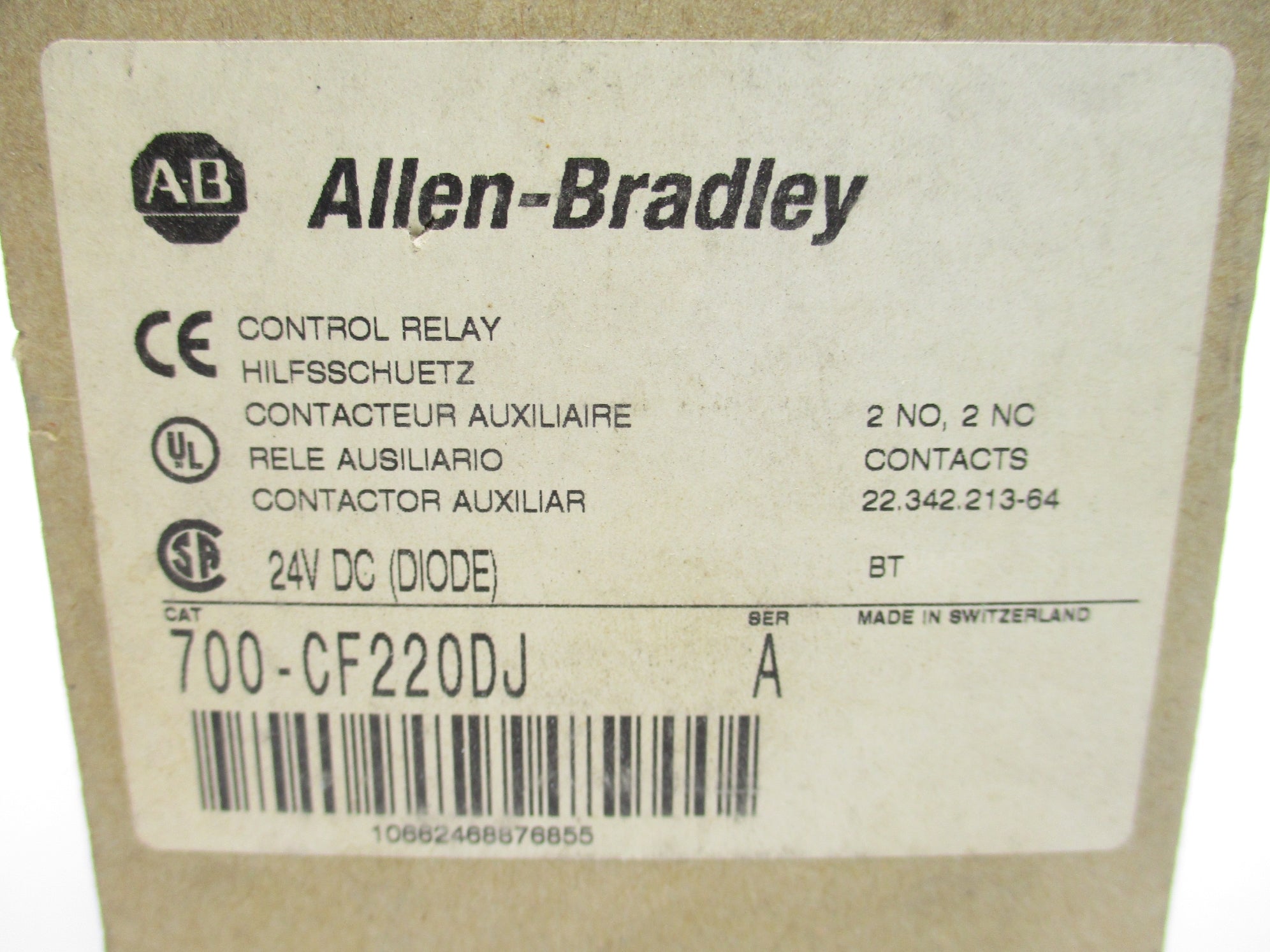 ALLEN BRADLEY 700-CF220DJ SER. A 25A 24V (BR/WH) NSMP