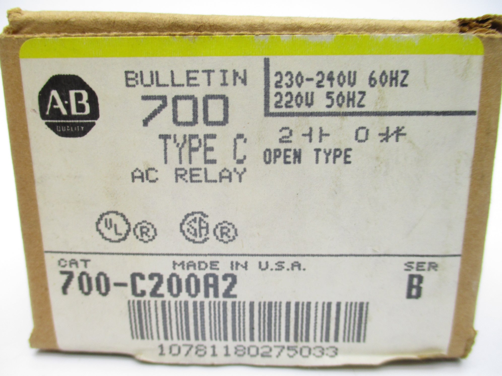 ALLEN BRADLEY 700-HC14A1-4 SER. A 3A 120V (BK/YL) NSMP