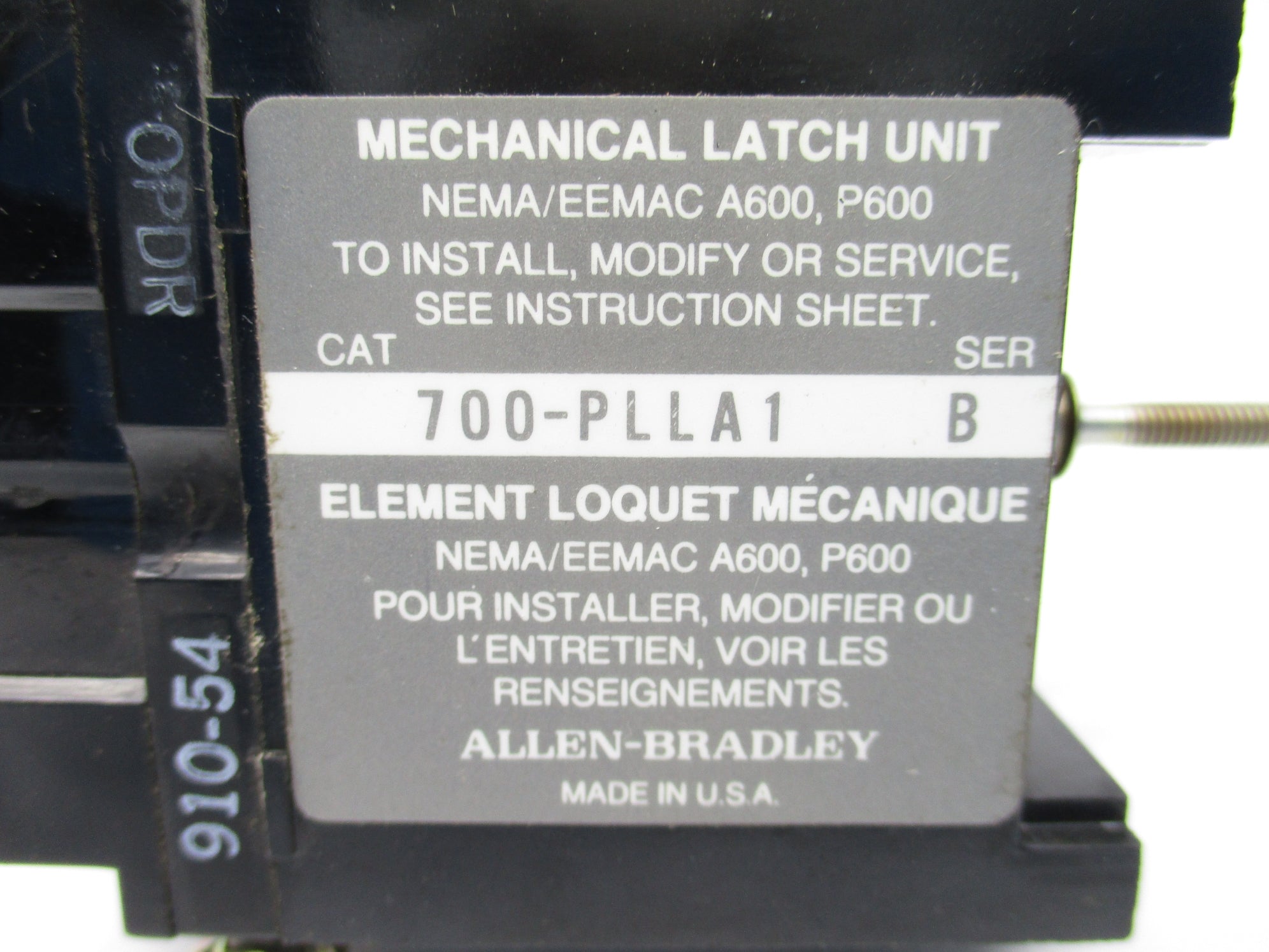 ALLEN BRADLEY 700-PLLA1 SER. B  NSMP