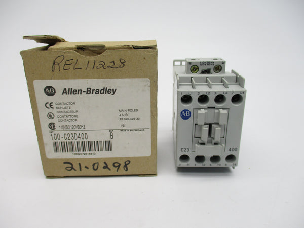 ALLEN BRADLEY 100-C23D400 SER. B 110/120V (BR/WH) NSMP