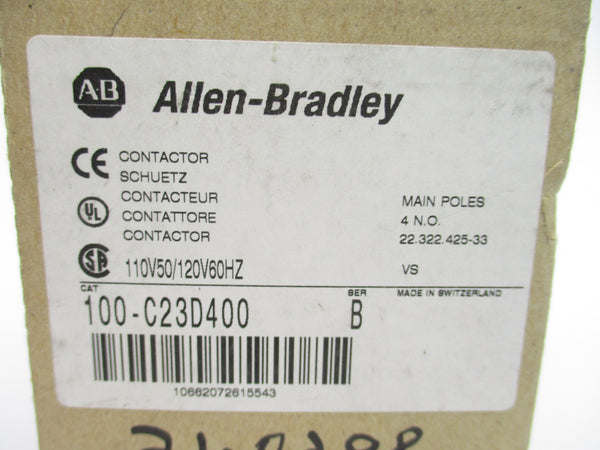 ALLEN BRADLEY 100-C23D400 SER. B 110/120V (BR/WH) NSMP
