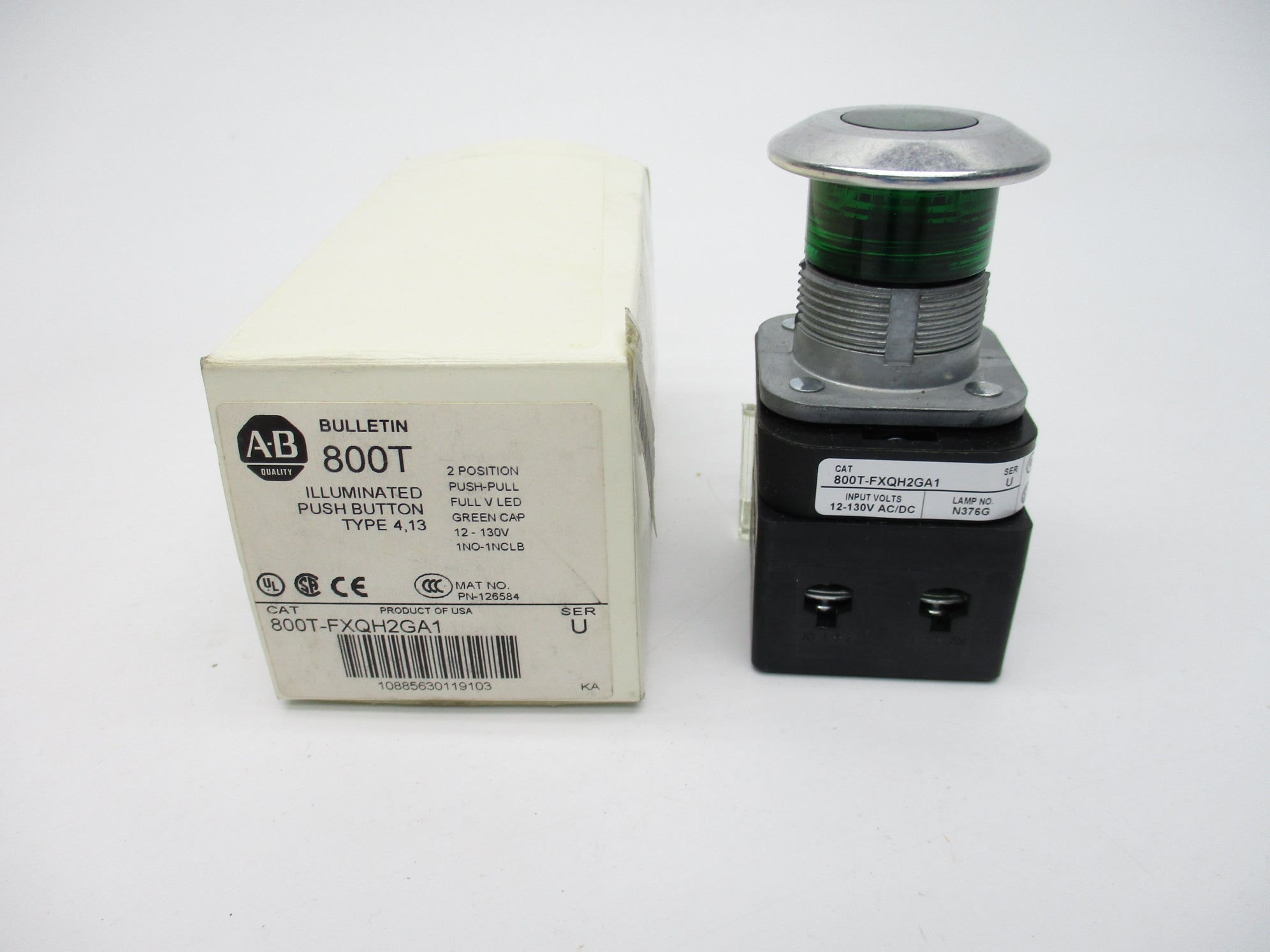 ALLEN BRADLEY 800T-FXQH2GA1 SER. U (WH) NSMP