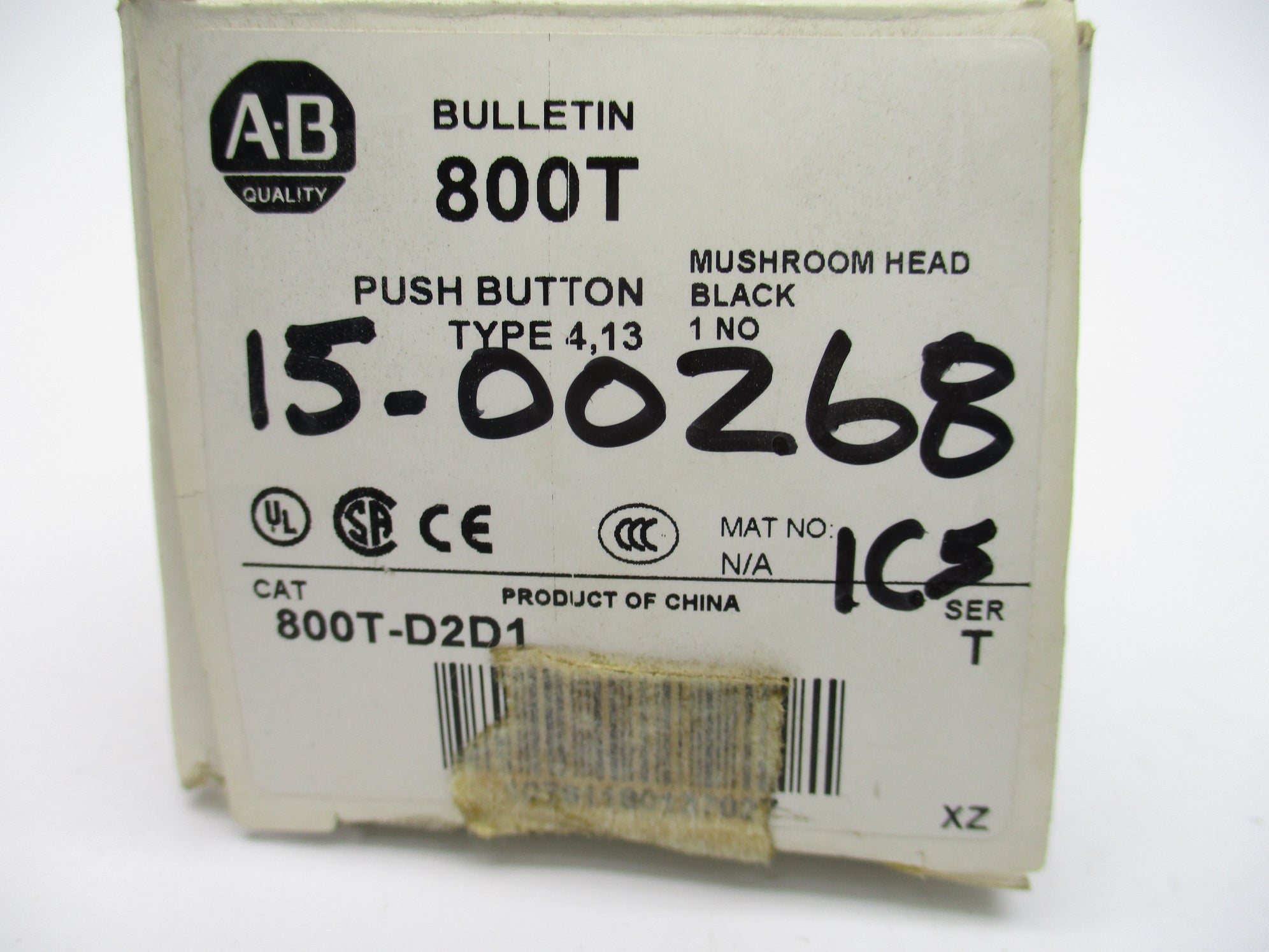 ALLEN BRADLEY 800T-D2D1 SER. T (WH) NSMP