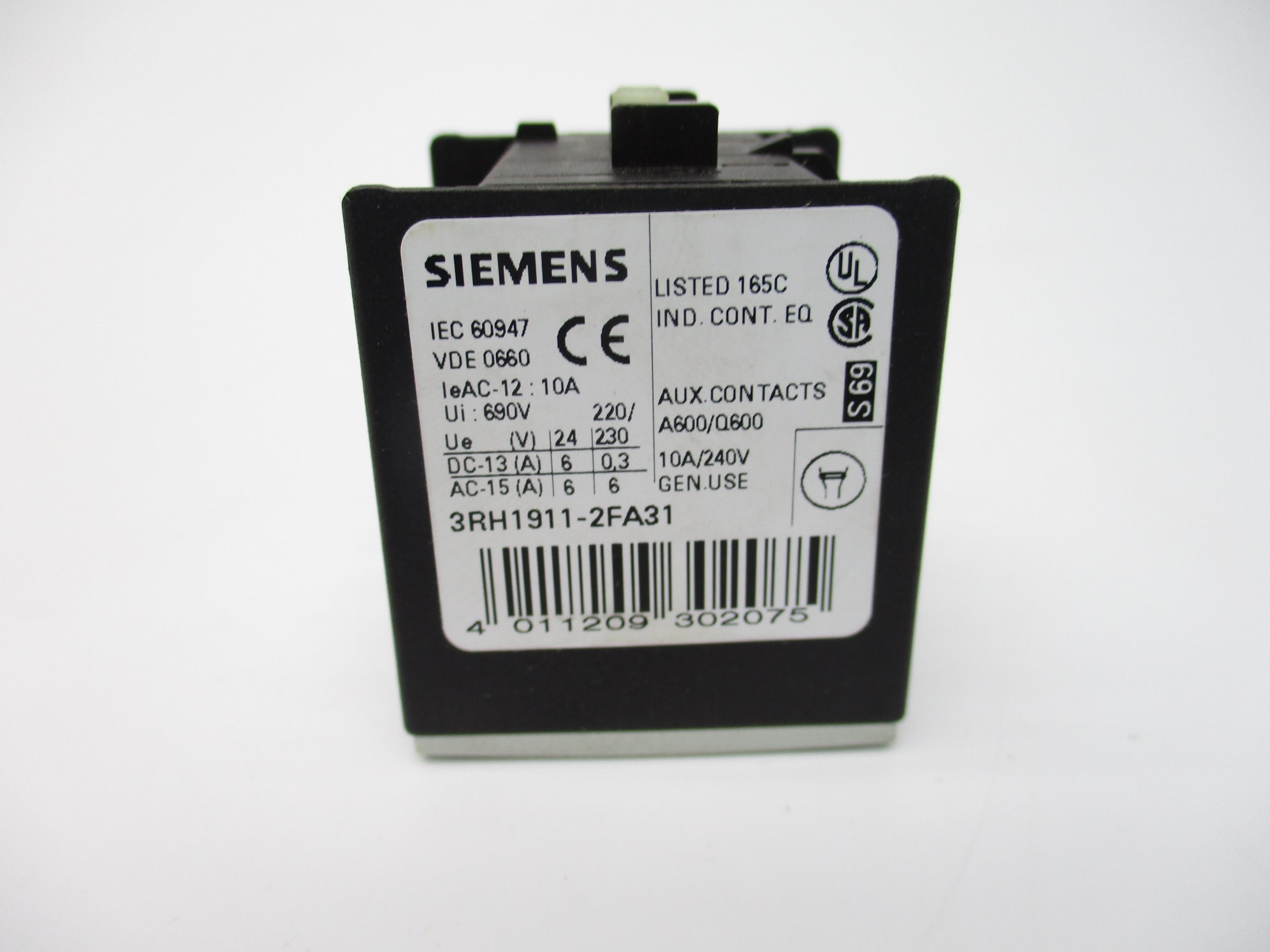 SIEMENS 3RH1911-2FA31 240V 10A NSMP