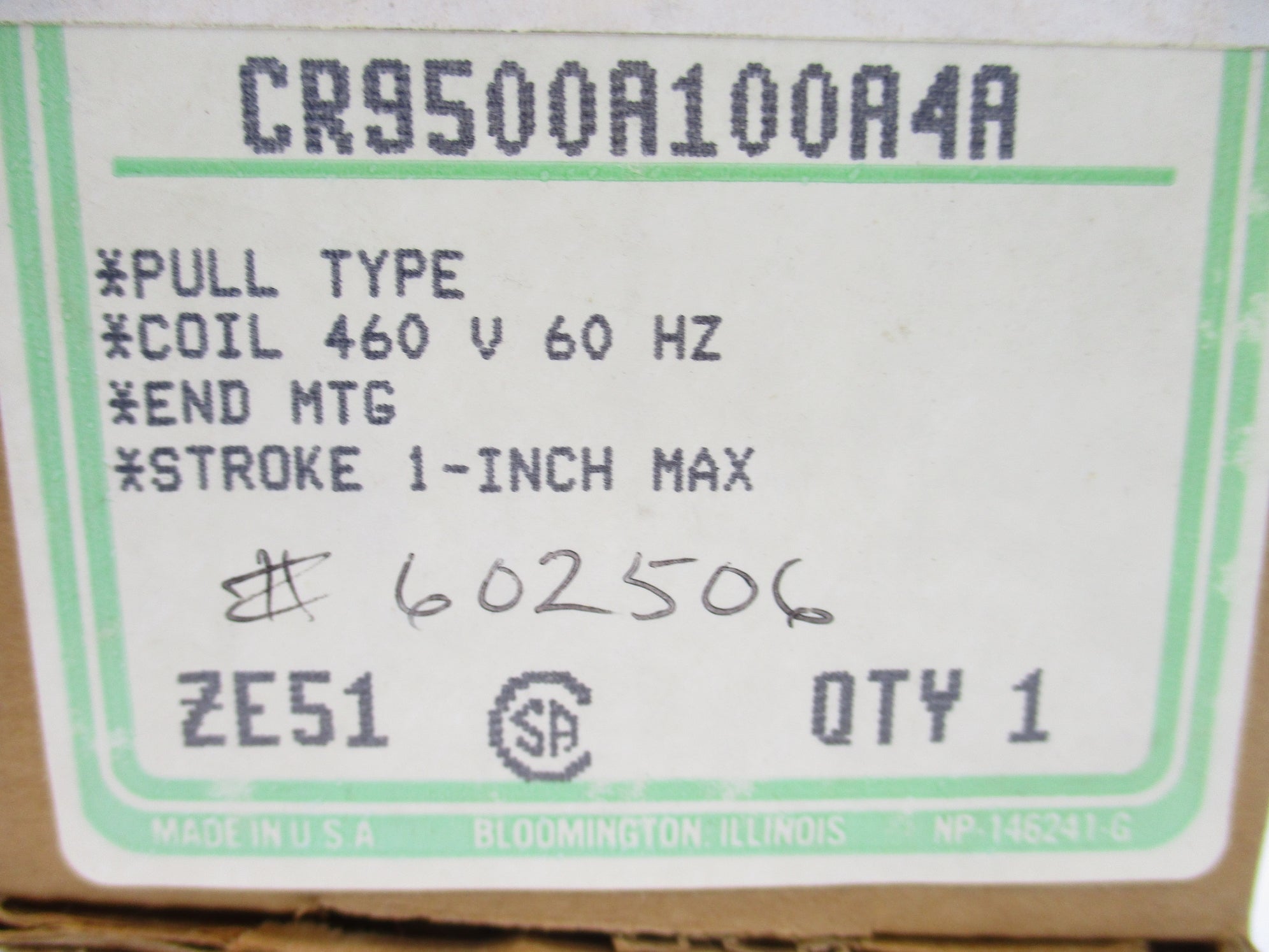 GENERAL ELECTRIC CR9500A100A4A NSMP